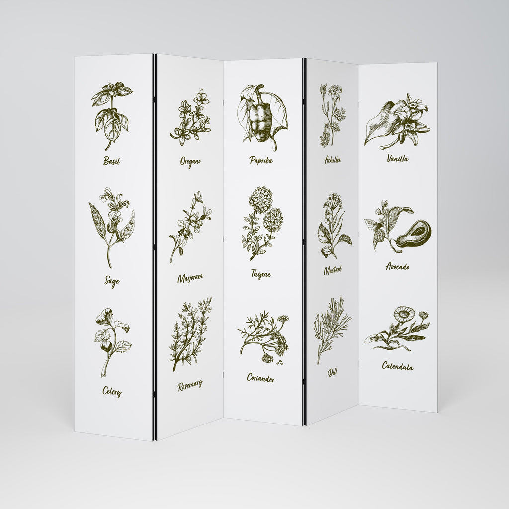 HERBAL FINESSE - ΑΓΓΛ Διακοσμητικό διαχωριστικό δωματίου 5 πάνελ