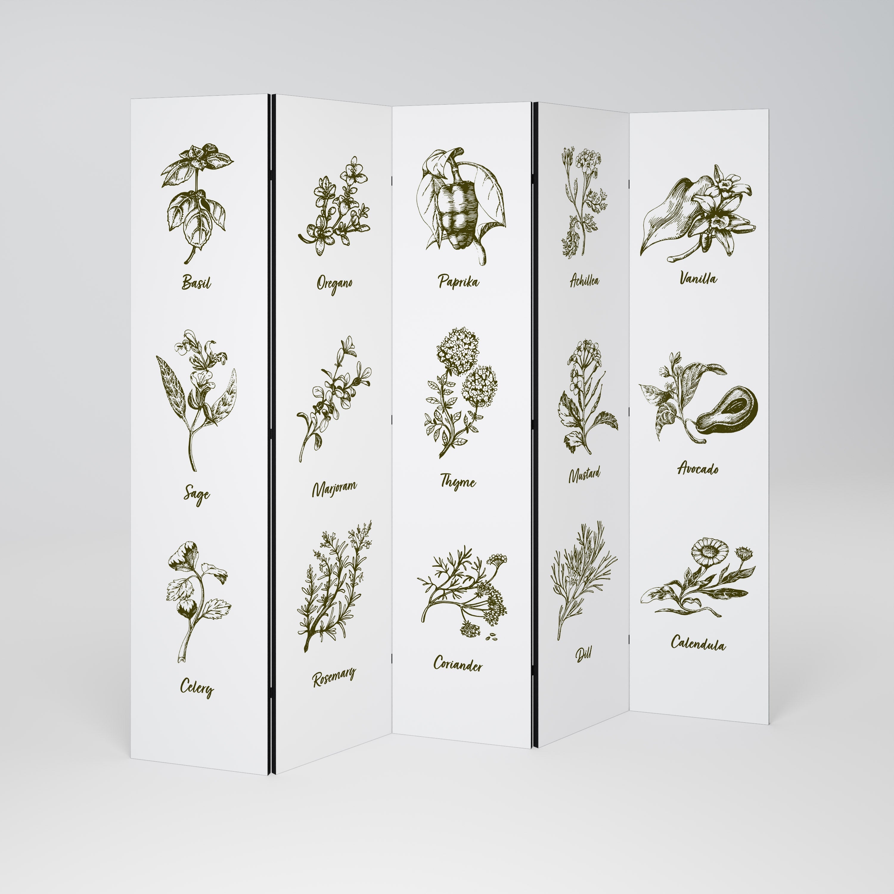 HERBAL FINESSE - ΑΓΓΛ Διακοσμητικό διαχωριστικό δωματίου 5 πάνελ