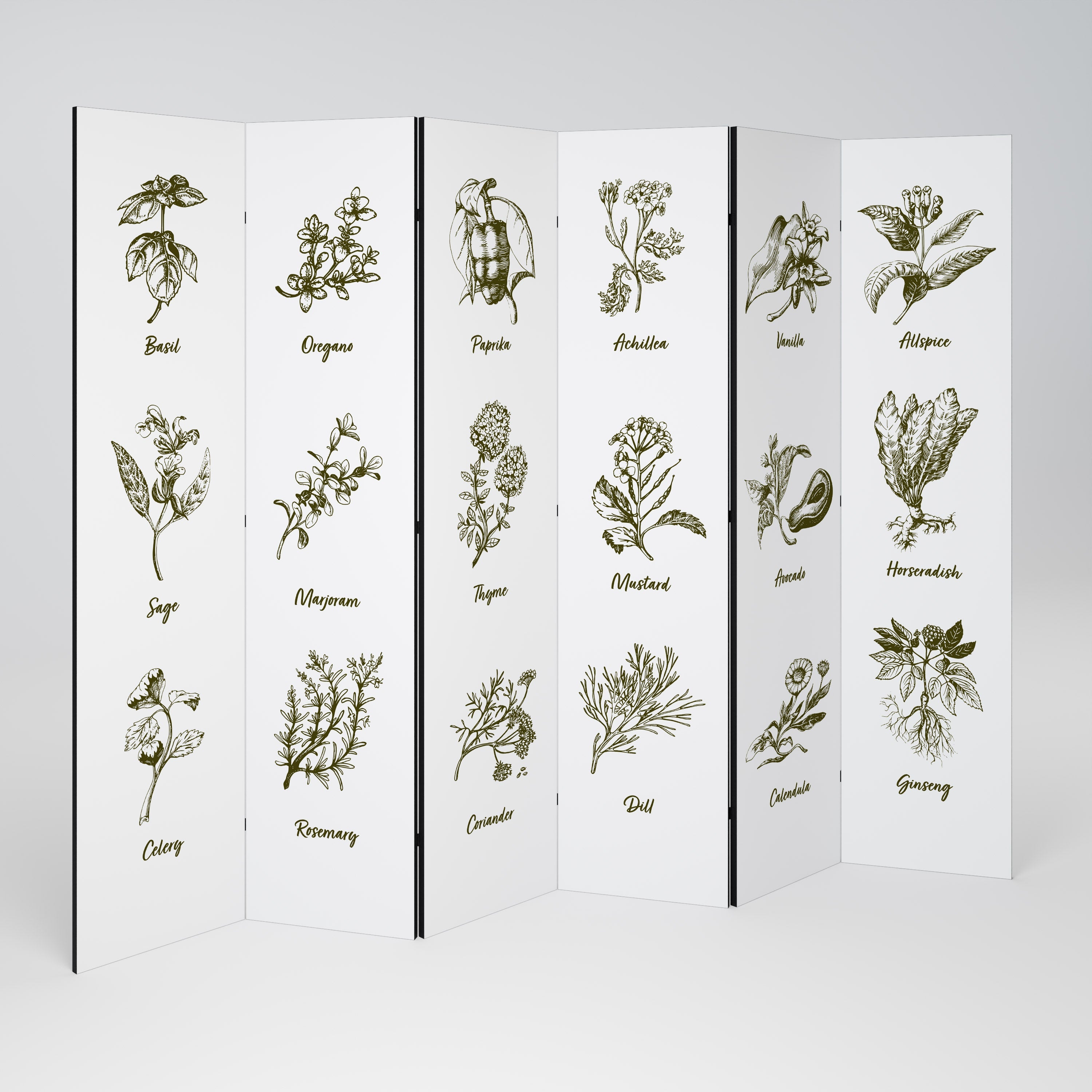 HERBAL FINESSE - ΑΓΓΛ Διακοσμητικό διαχωριστικό δωματίου 6 πάνελ