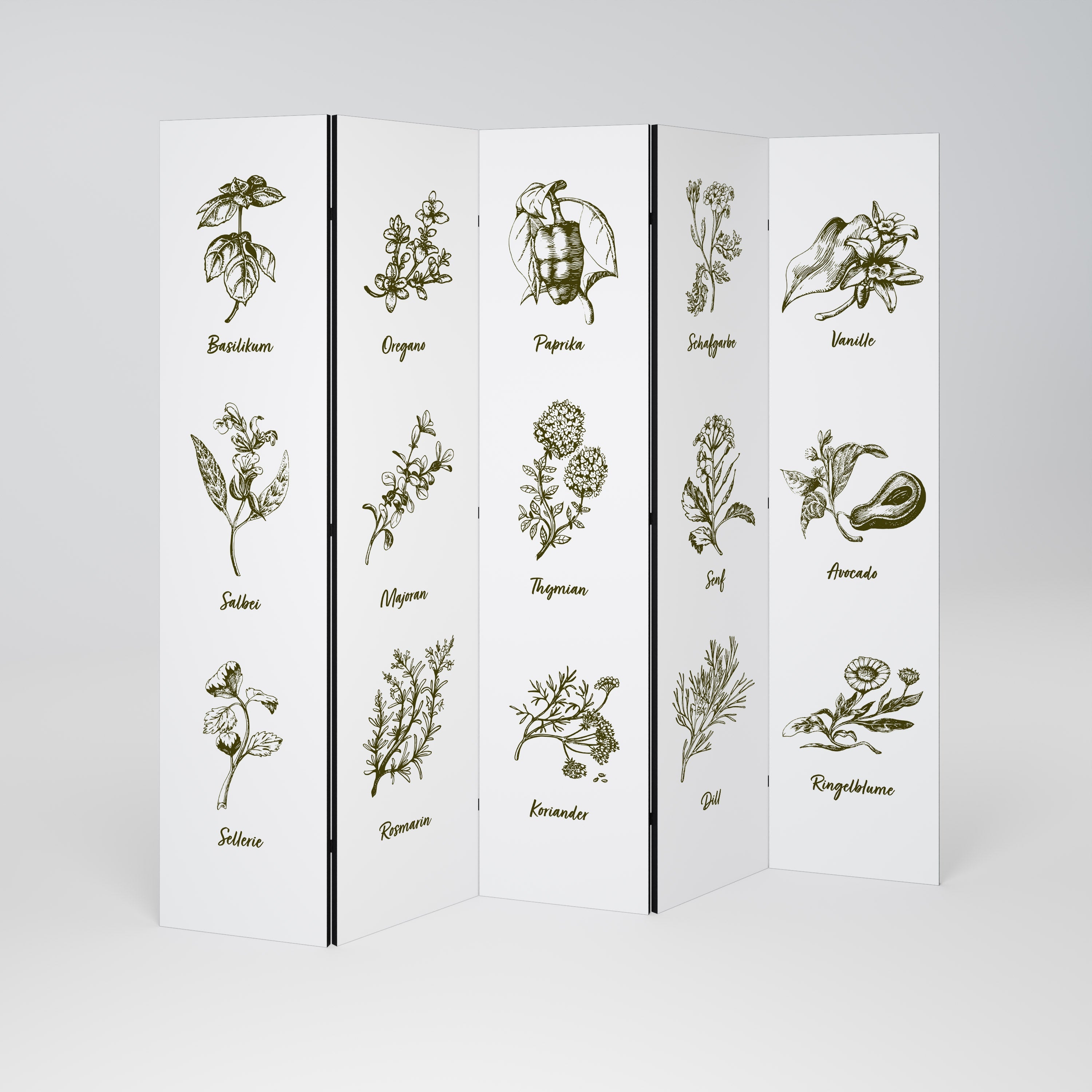 HERBAL FINESSE - DE Διακοσμητικό διαχωριστικό δωματίου 5 πάνελ