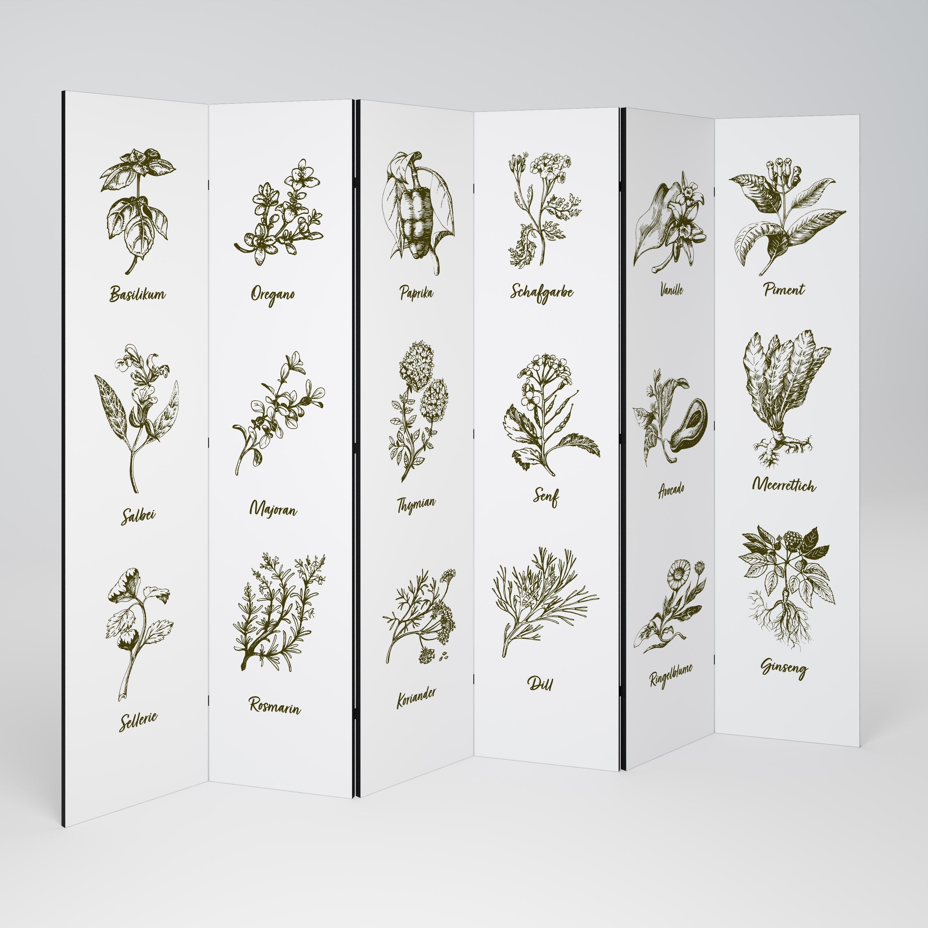 HERBAL FINESSE - DE Διακοσμητικό διαχωριστικό δωματίου 6 πάνελ