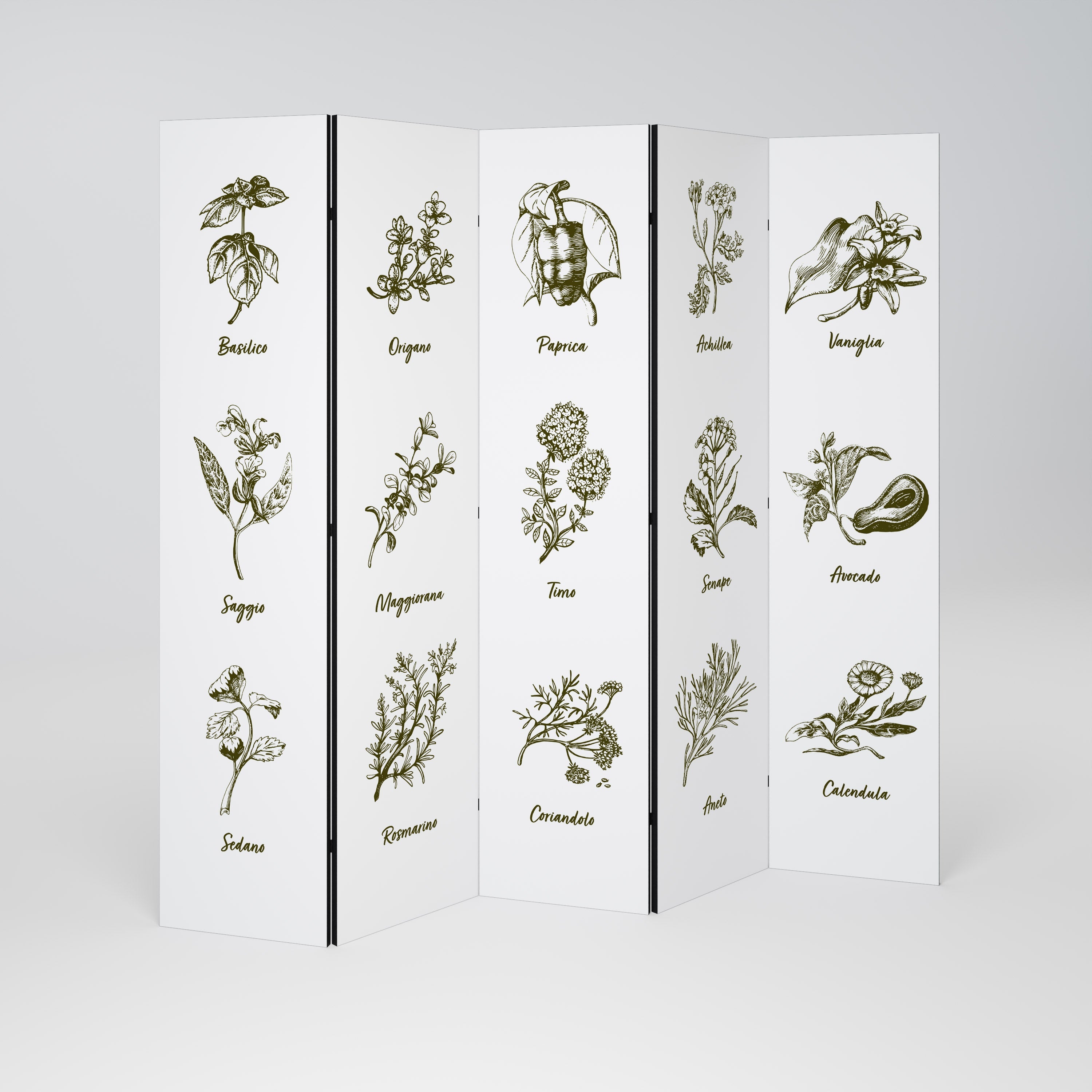 HERBAL FINESSE - Διακοσμητικό διαχωριστικό δωματίου 5 πάνελ IT