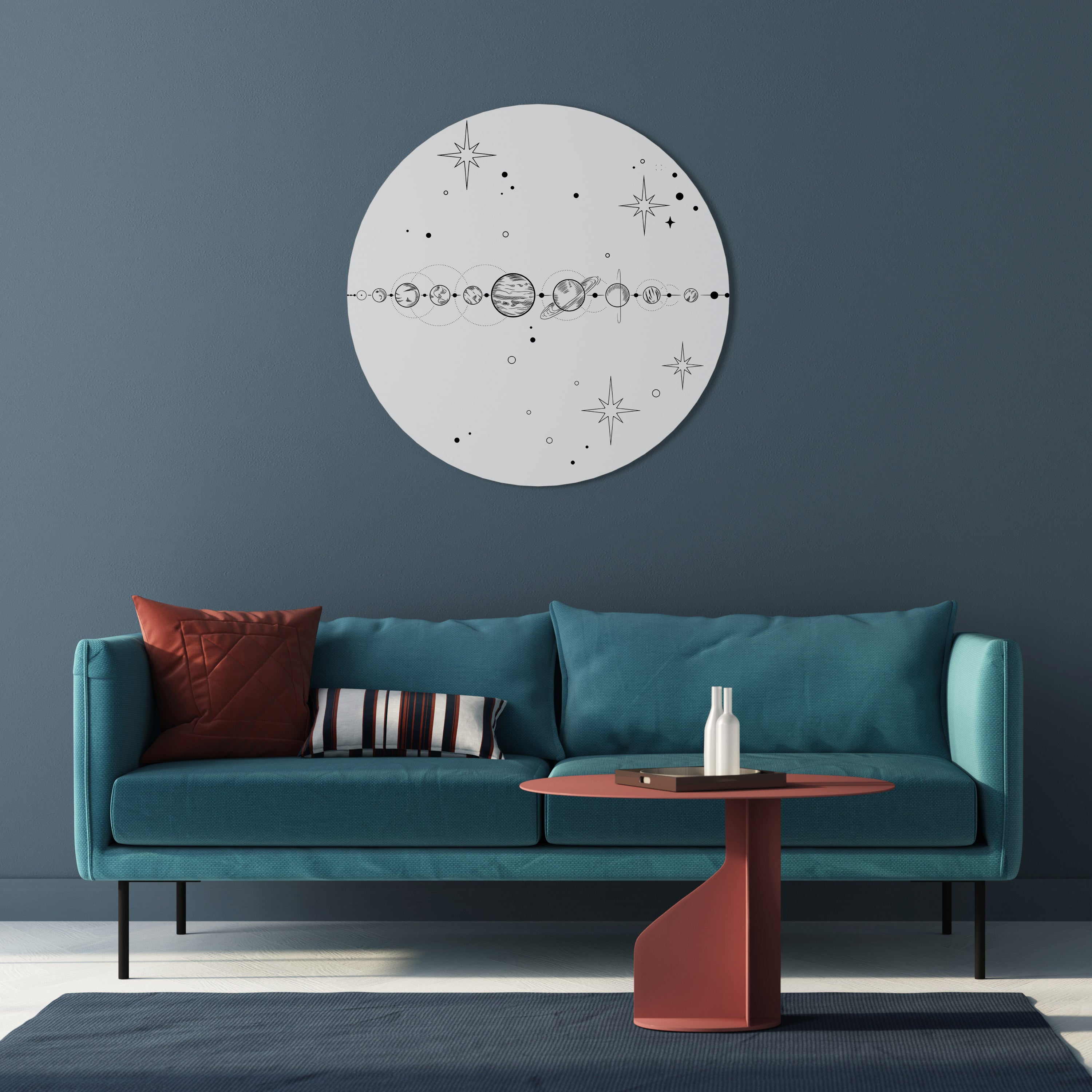 Στρογγυλή τέχνη τοίχου GALAXY OUTLINE
