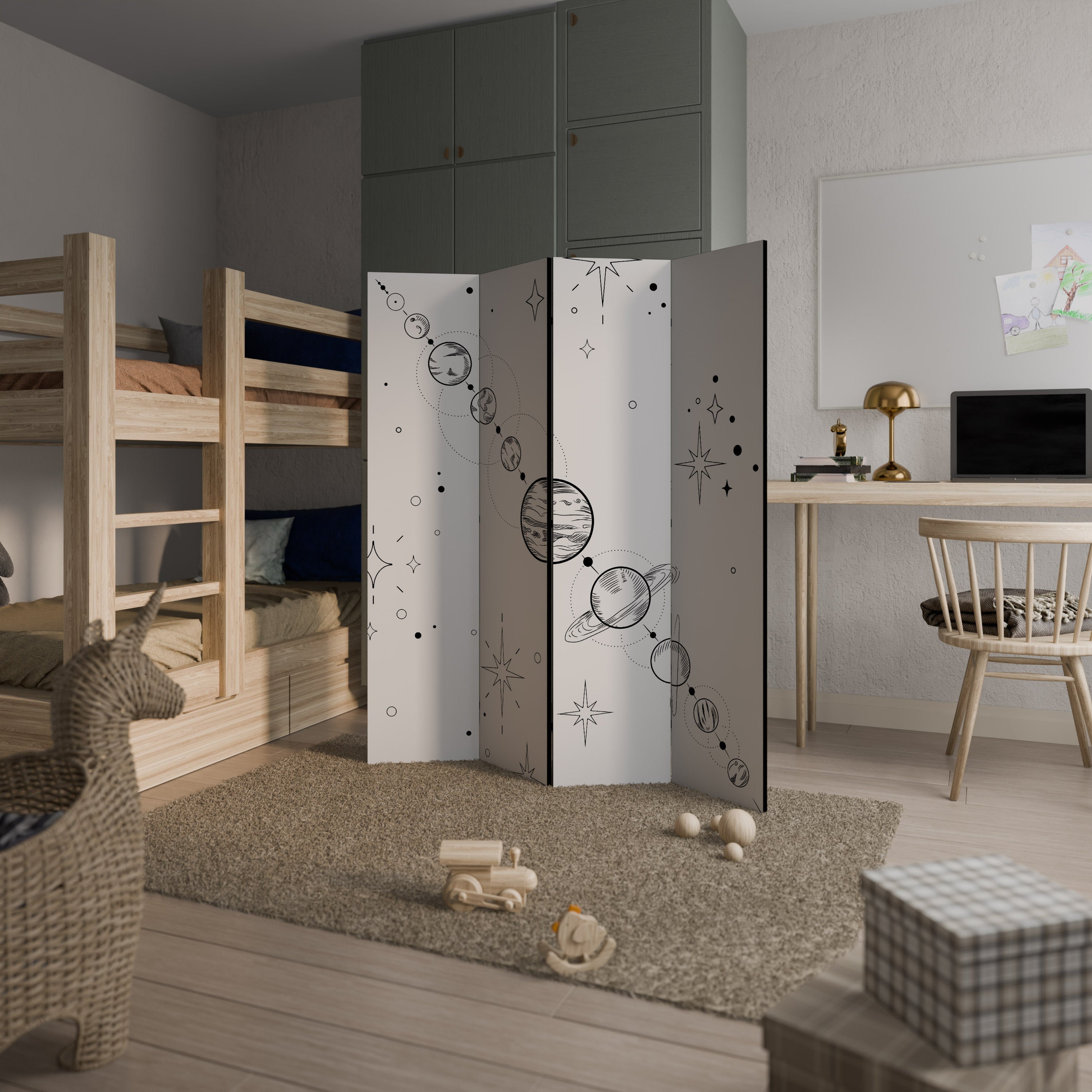GALAXY OUTLINE Decorative 4-Panel Room Divider
