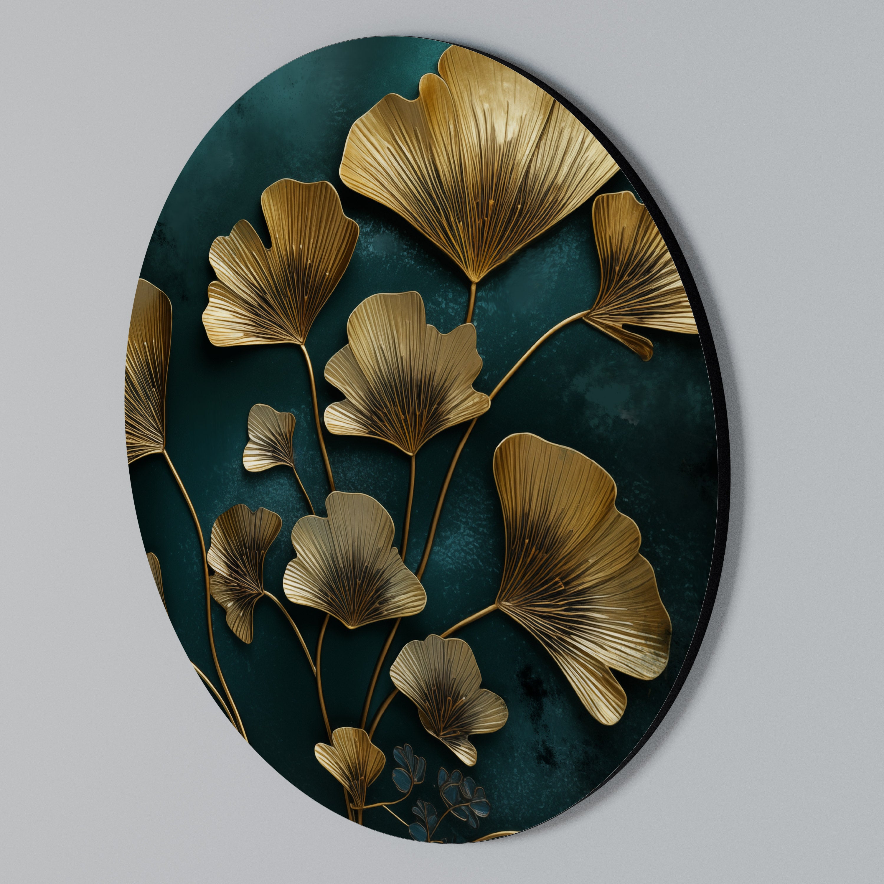 GOLDEN FLORA FANTASY Στρογγυλός πίνακας ζωγραφικής