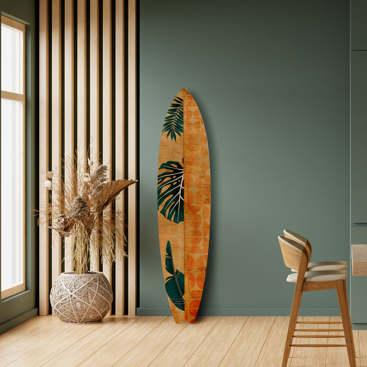 PALM LEAF SURFBOARD Surfboard Decorative Panel
