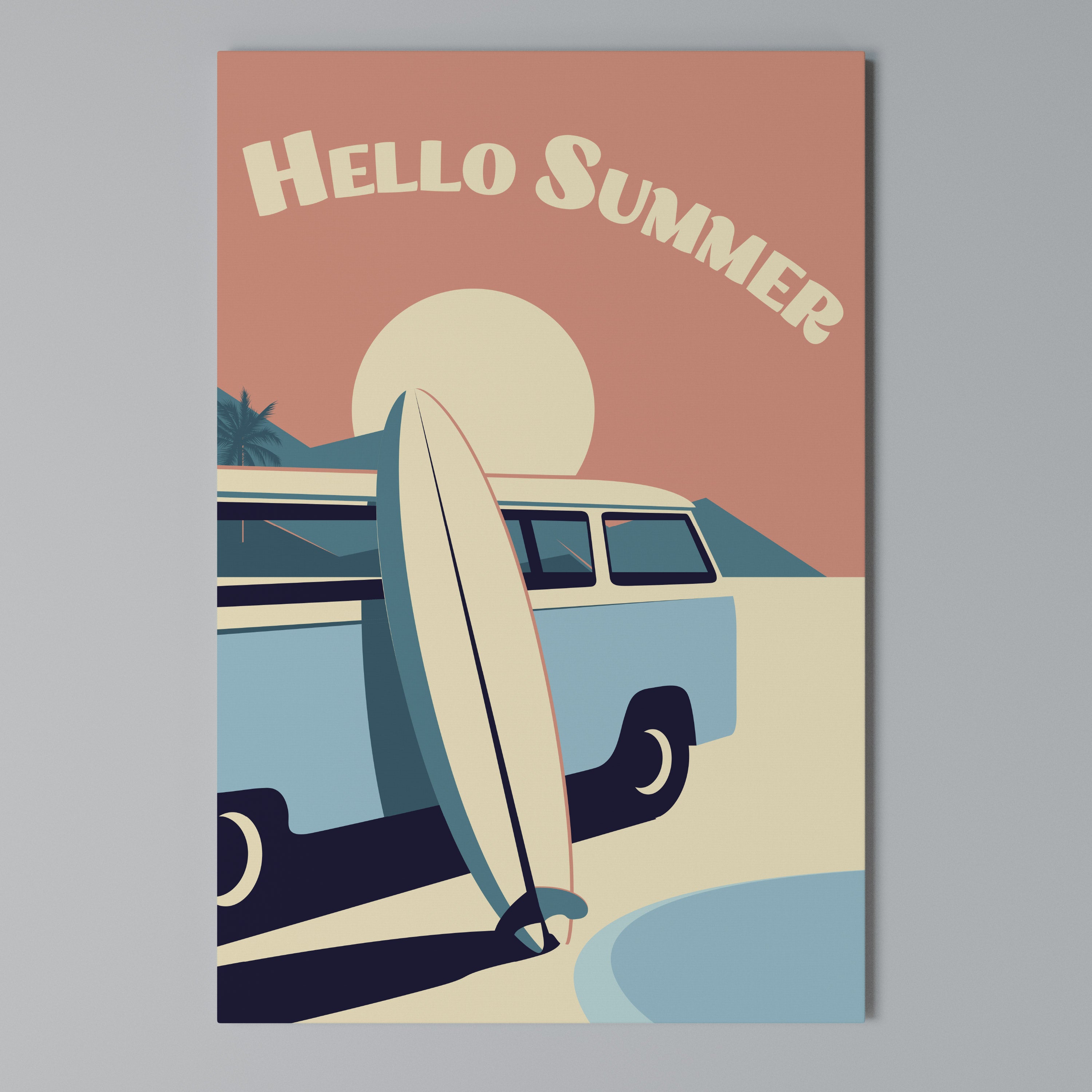 HELLO SUMMER Κατακόρυφος Πίνακας σε Καμβά