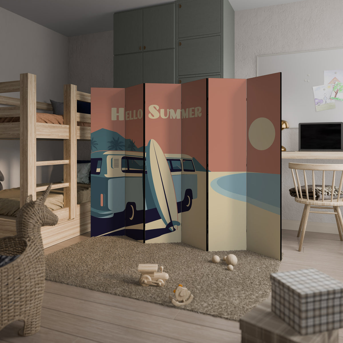 HELLO SUMMER 6-Panel Room Divider