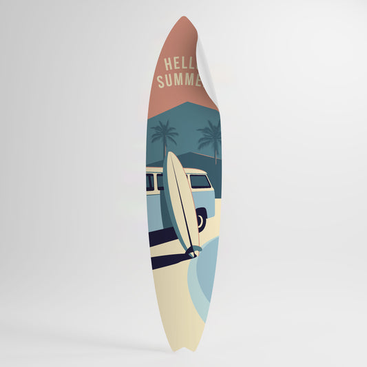 HELLO SUMMER Αυτοκόλλητη Αφίσα "Surf"