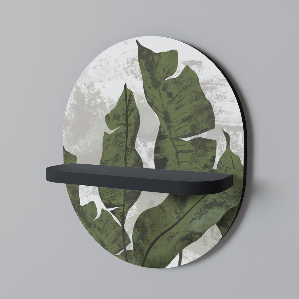 LEAF ECHO Οβάλ Ράφι Τέχνης σε Μαύρο Φινίρισμα