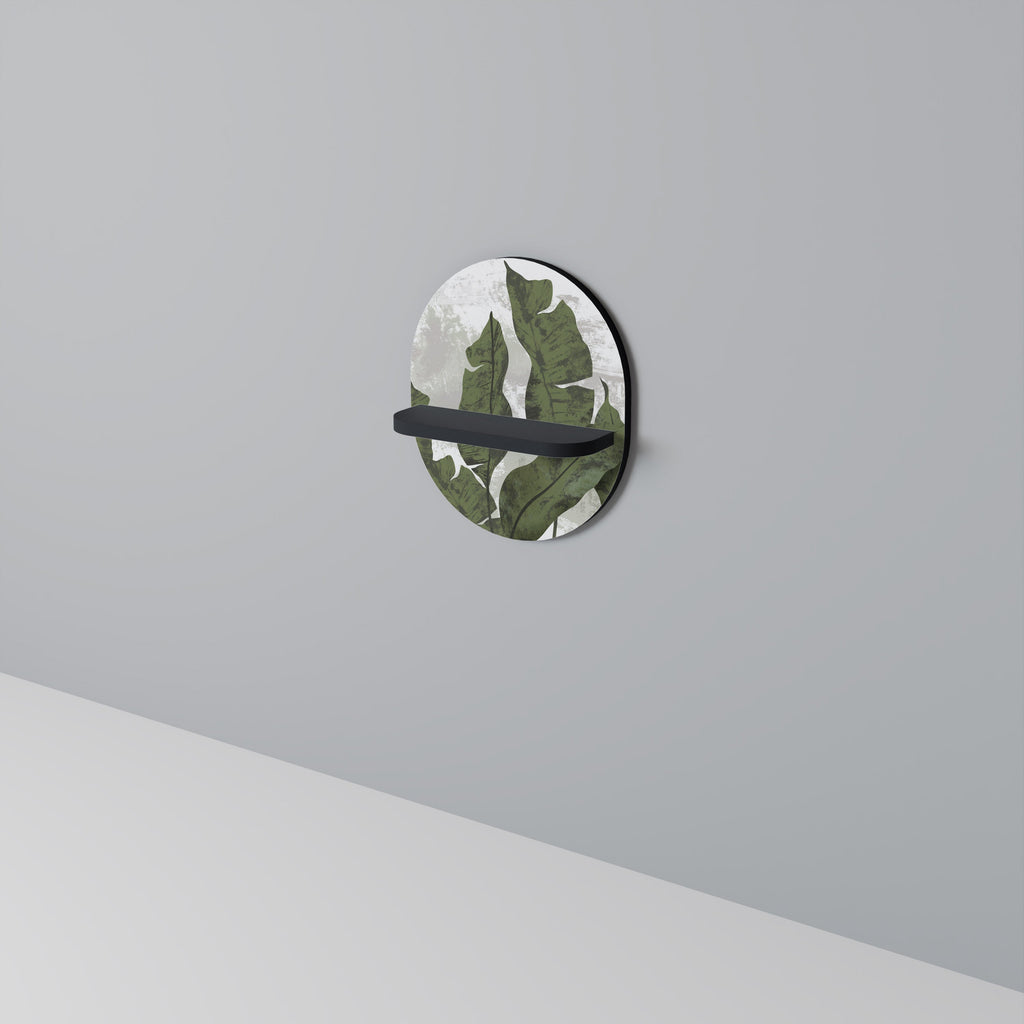 LEAF ECHO Οβάλ Ράφι Τέχνης σε Μαύρο Φινίρισμα