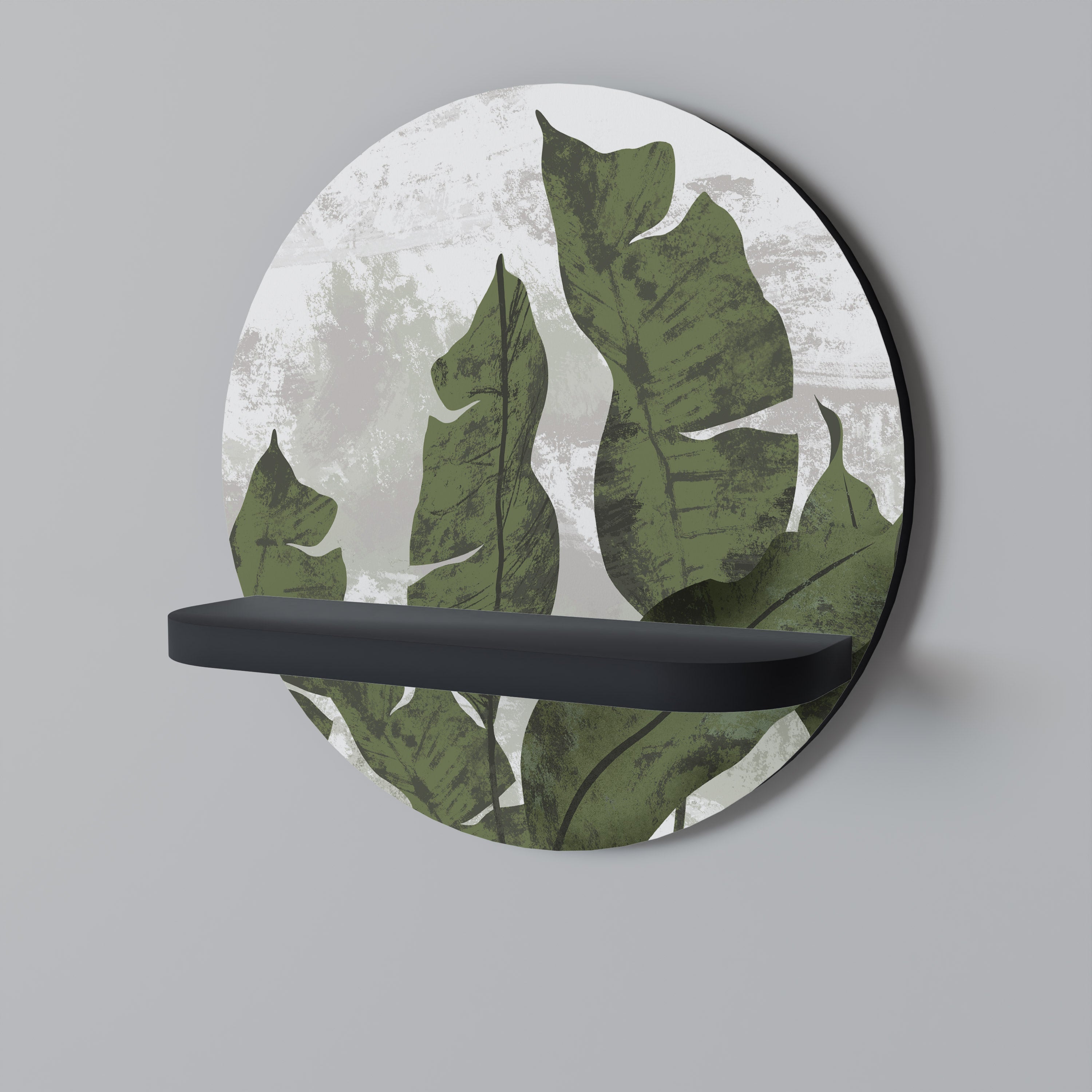 Στρογγυλό ράφι LEAF ECHO σε μαύρο φινίρισμα