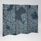 BLUE LEAVES 6-Panel Room Divider
