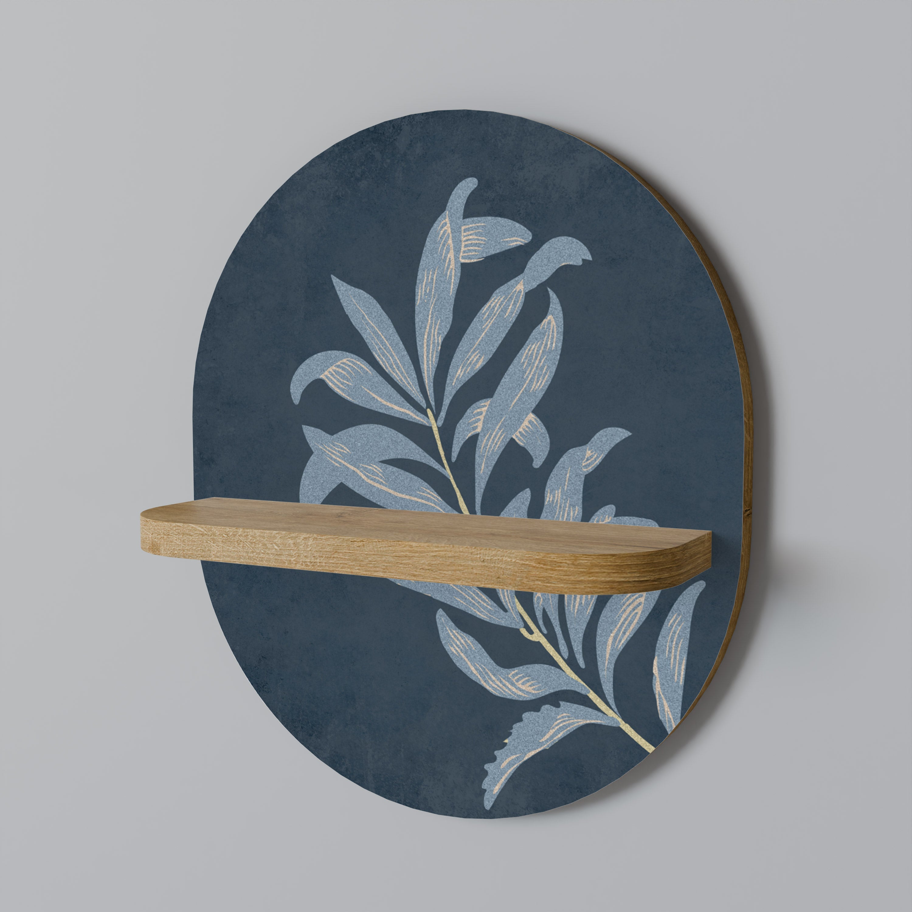 SHADOW BRANCH Oval Art Shelf In Oak Effect
