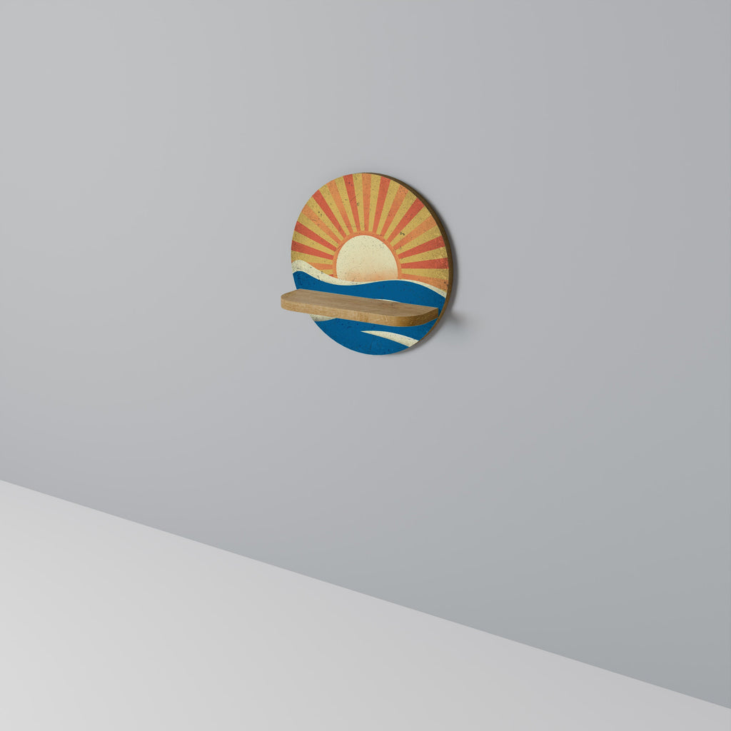 Στρογγυλό ράφι SUNNY SLIDE σε όψη δρυός