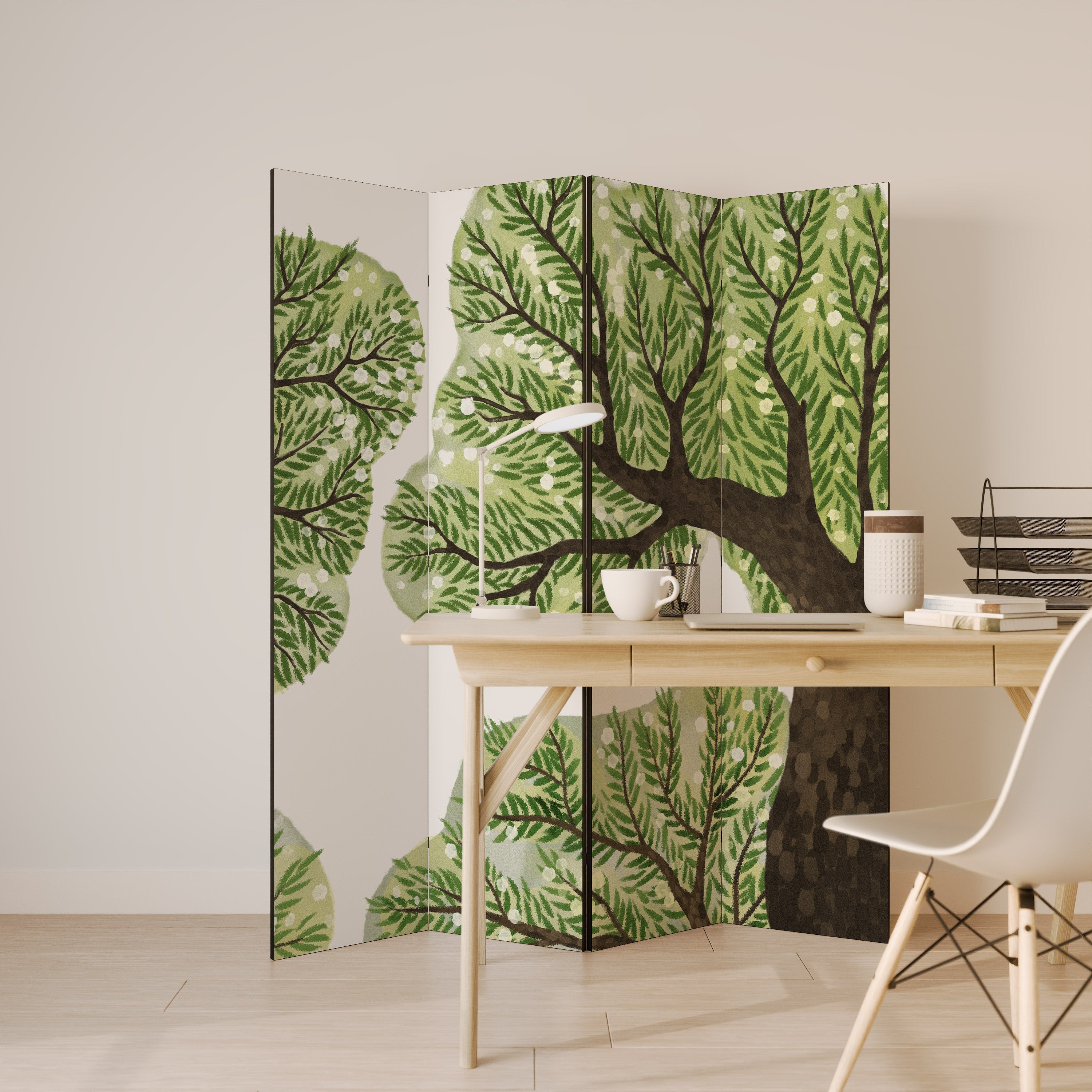 WILDERNESS DASH Decorative 4-Panel Room Divider