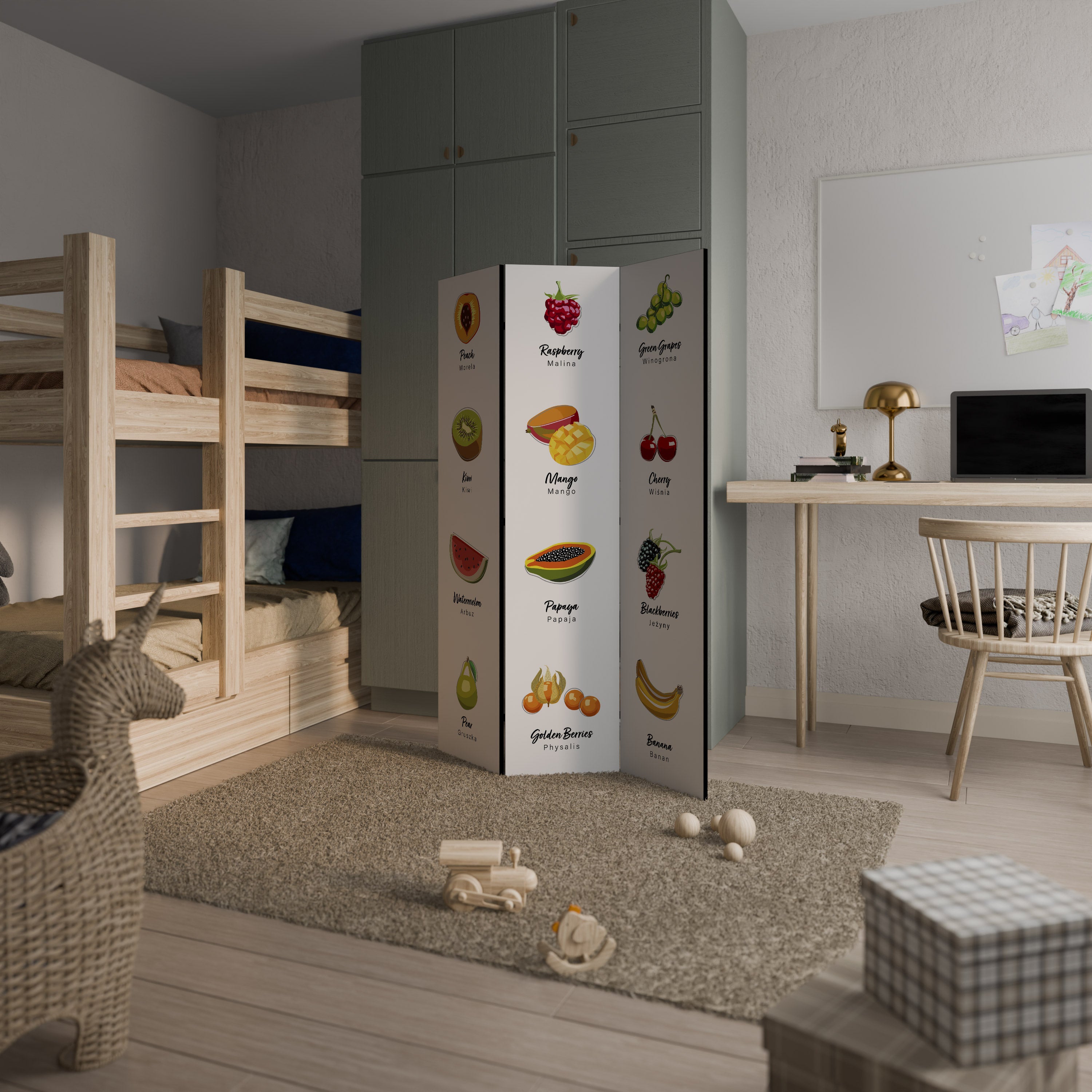 FRUIT LESSON Παραβάν με 3 πάνελ