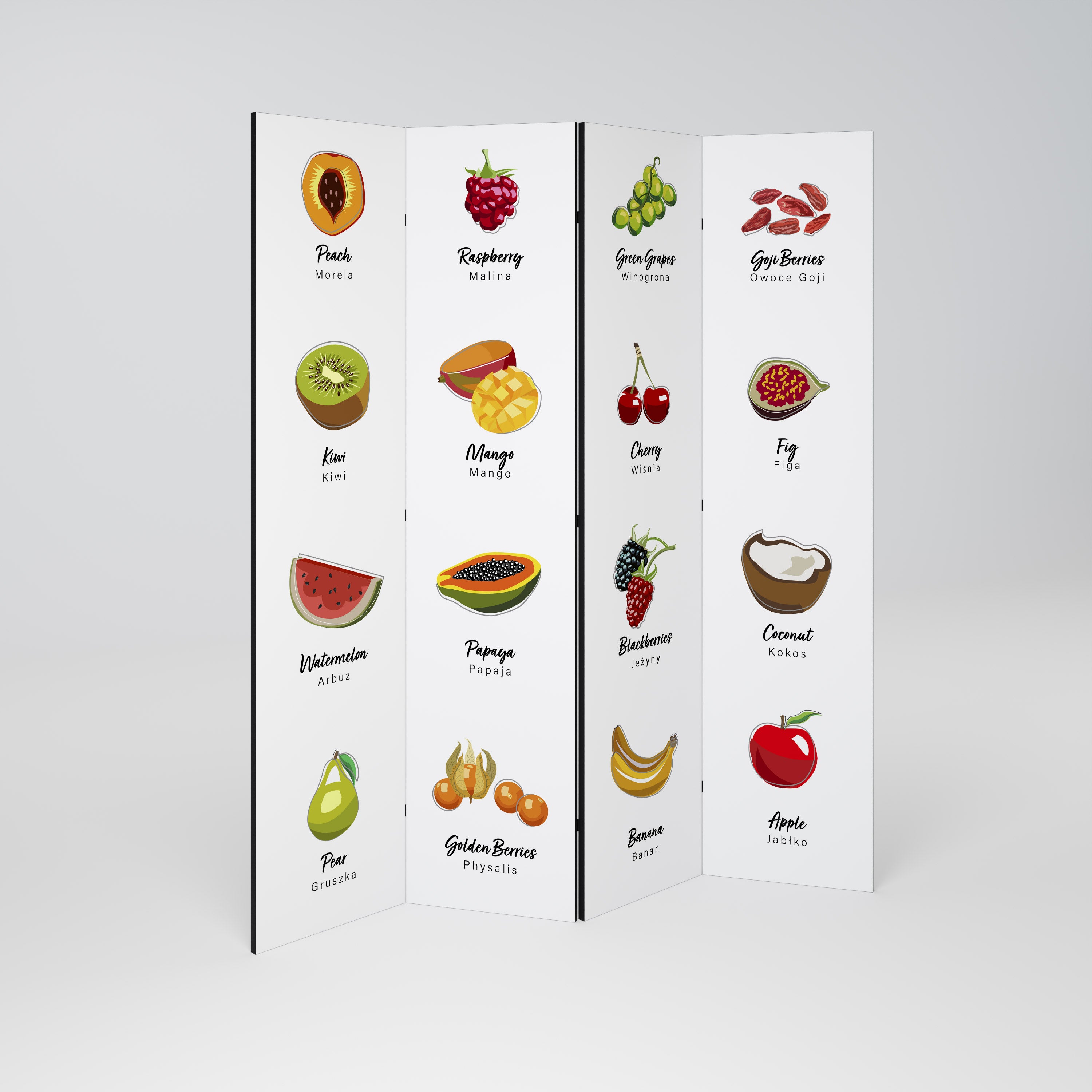 FRUIT LESSON 4-Panel Room Divider