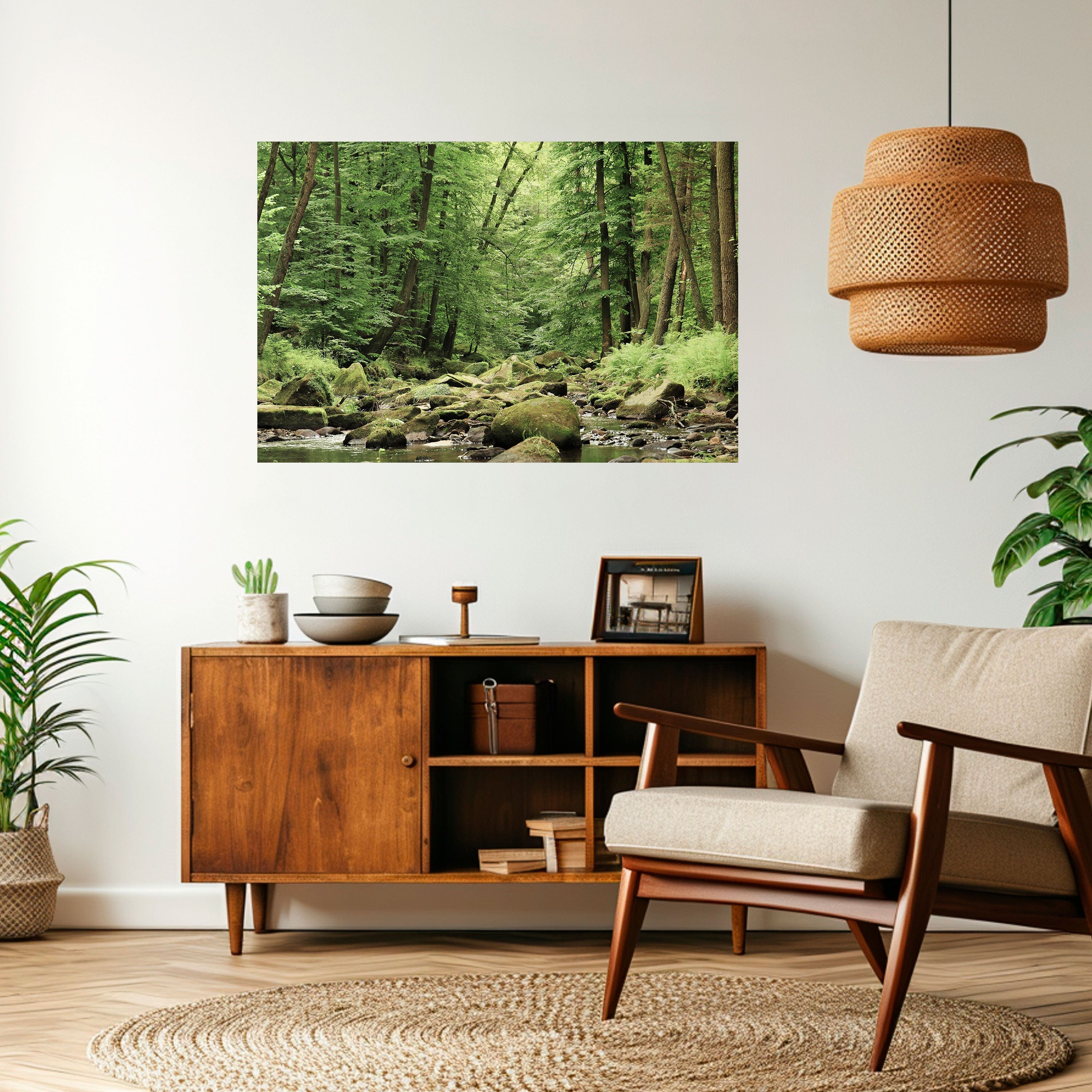 TRANQUIL STONES AND STREAMS Peel and Stick Horizontal Poster