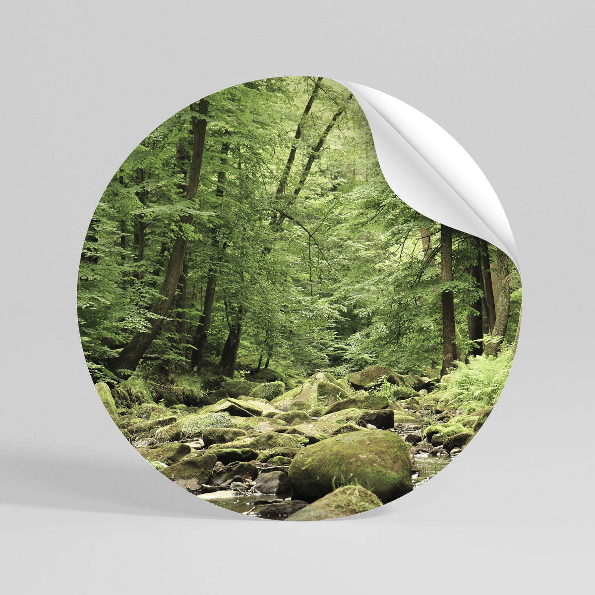 TRANQUIL STONES AND STREAMS Αυτοκόλλητη Αφίσα στρογγυλή