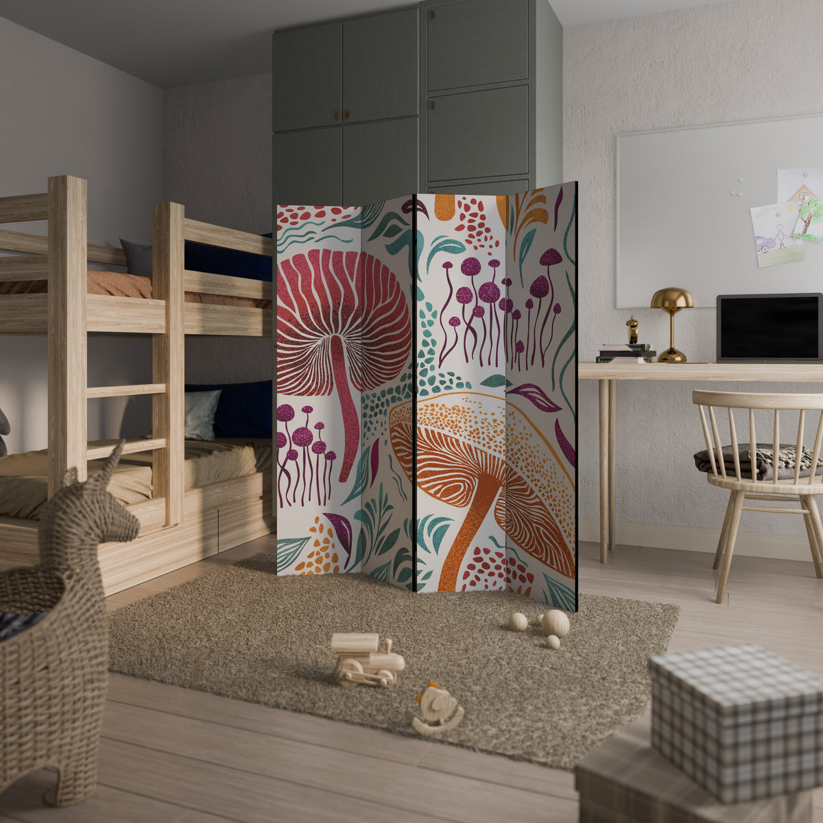 FUNGUS FANTASY 4-Panel Room Divider