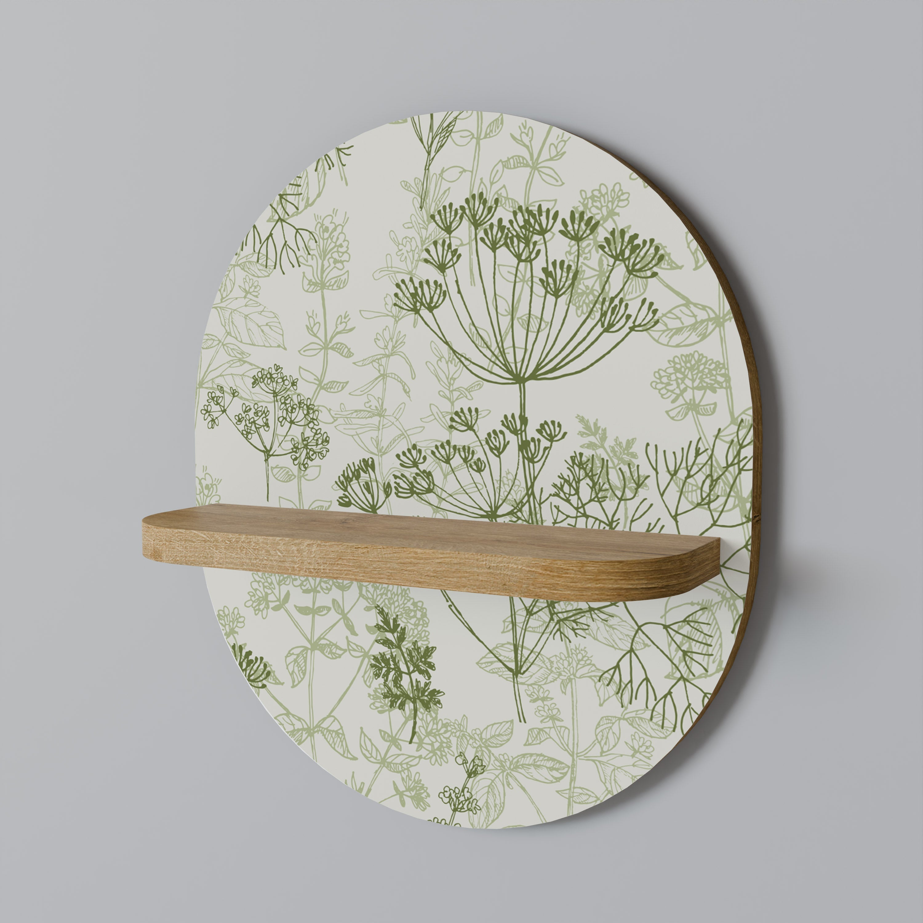 FENNEL BALDACHIN Oval Art Shelf In Oak Effect