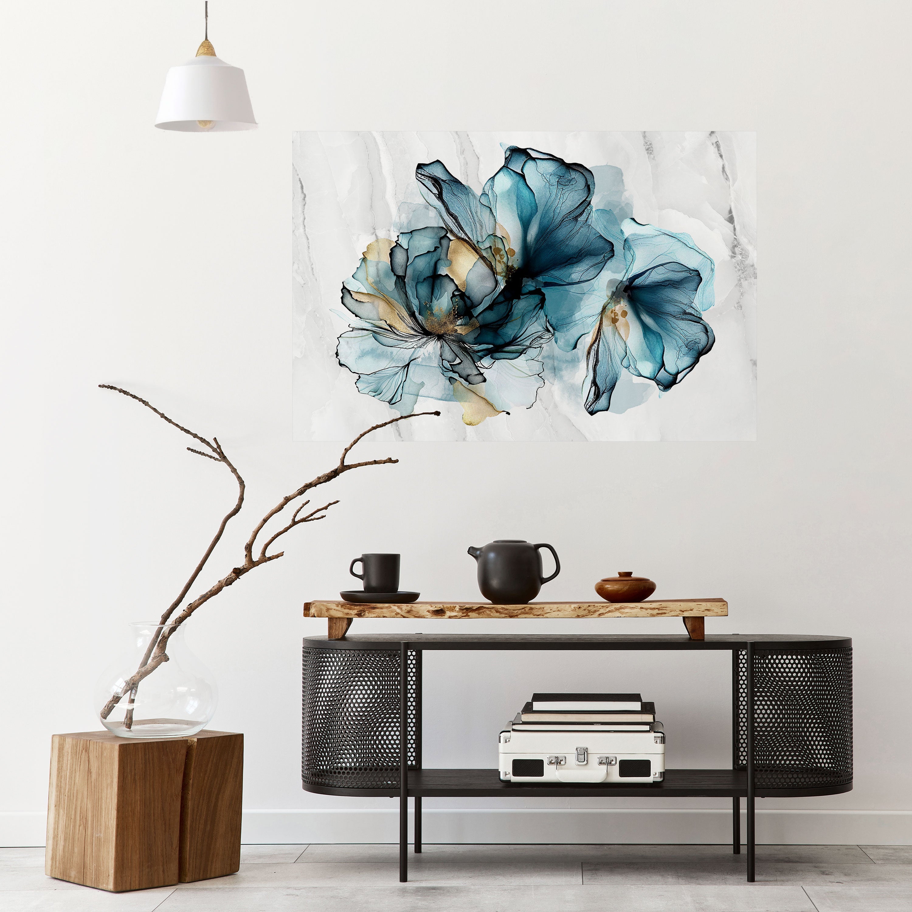 ELEGANT AQUARELLE Peel and Stick Horizontal Poster