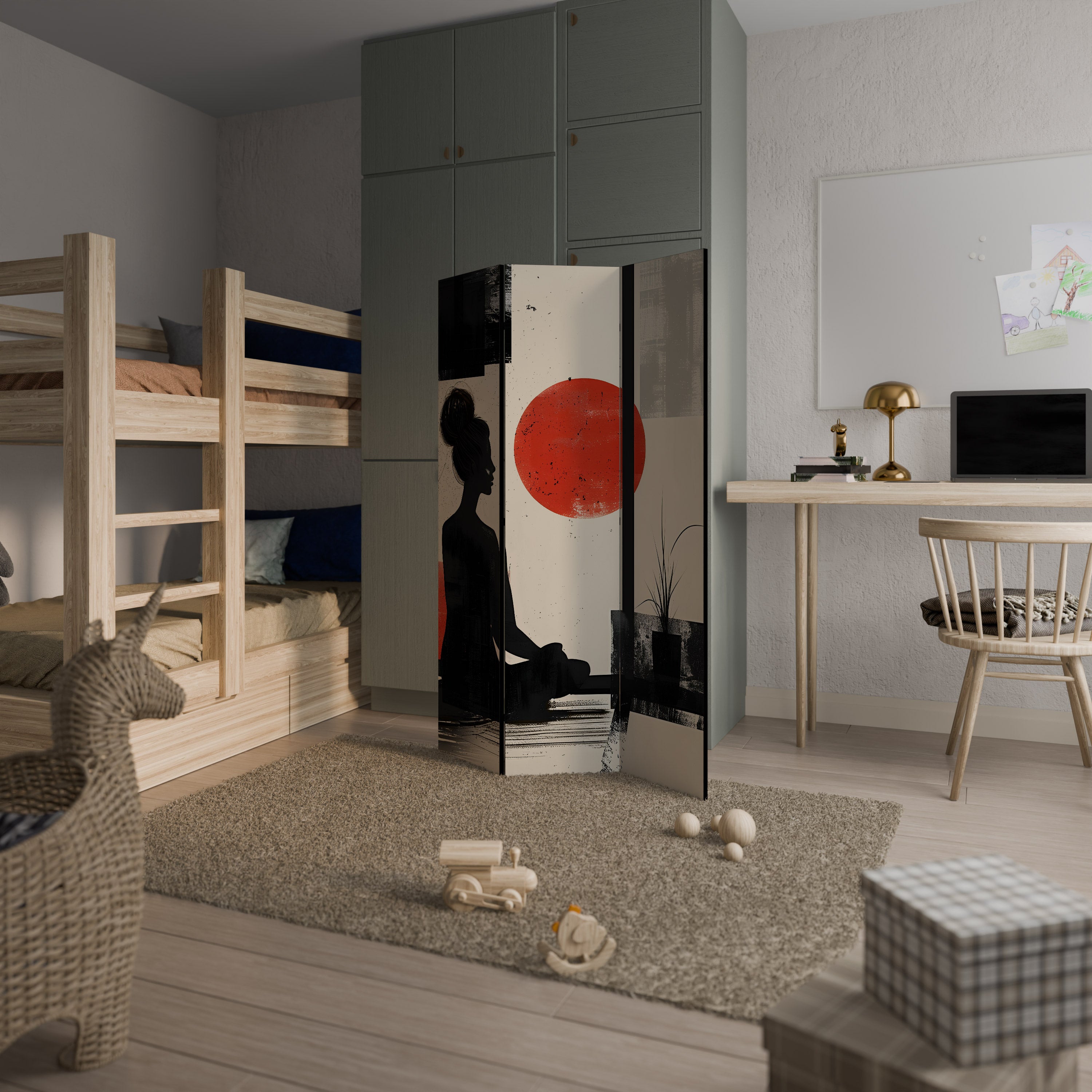 RED SUNSATION Παραβάν με 3 πάνελ