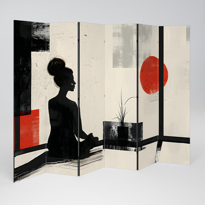RED SUNSATION 6-Panel Room Divider