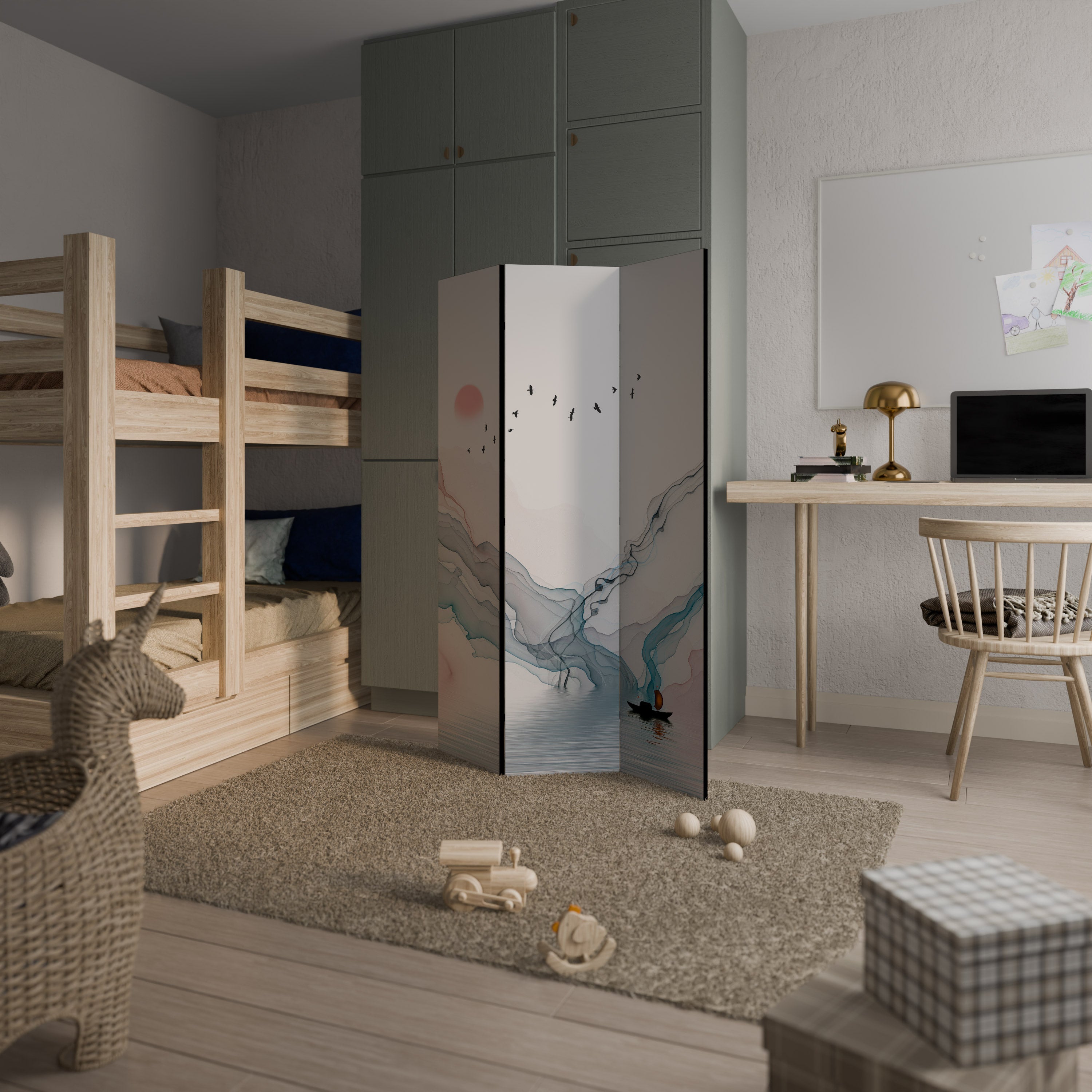 VELVET CROSSING Διακοσμητικό παραβάν με 3 πάνελ