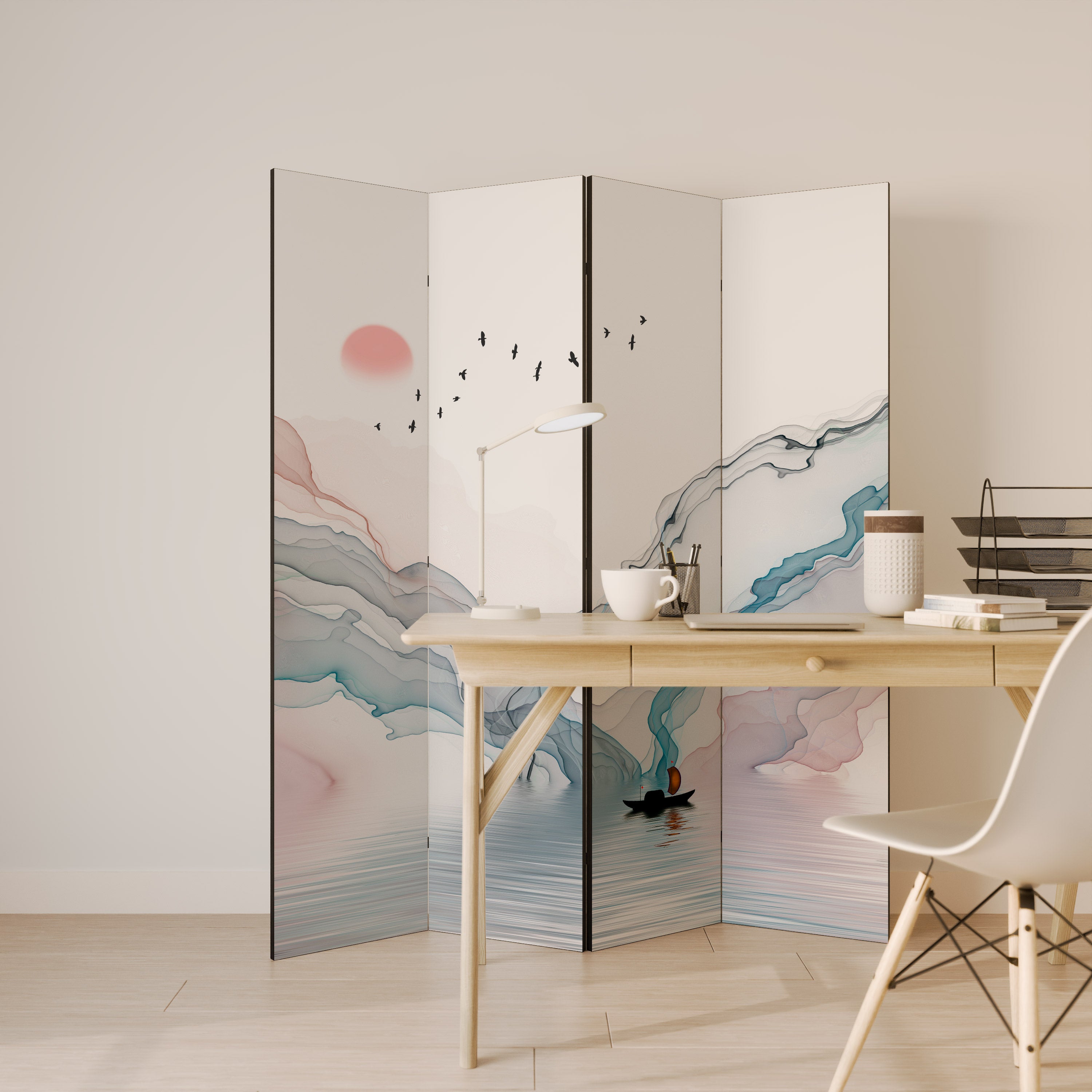VELVET CROSSING 4-Panel Room Divider