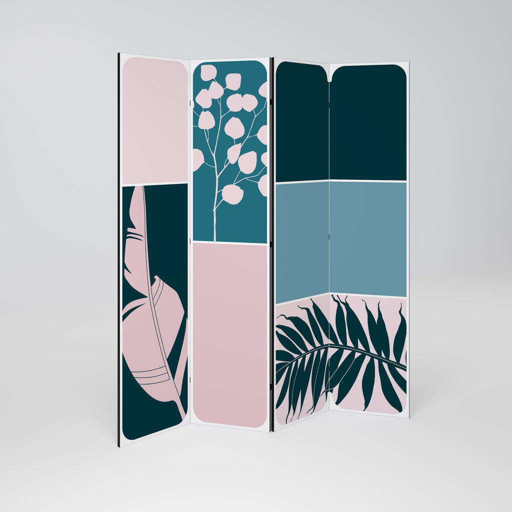 COMBINATION OF SHAPES Decorative 4-Panel Room Divider