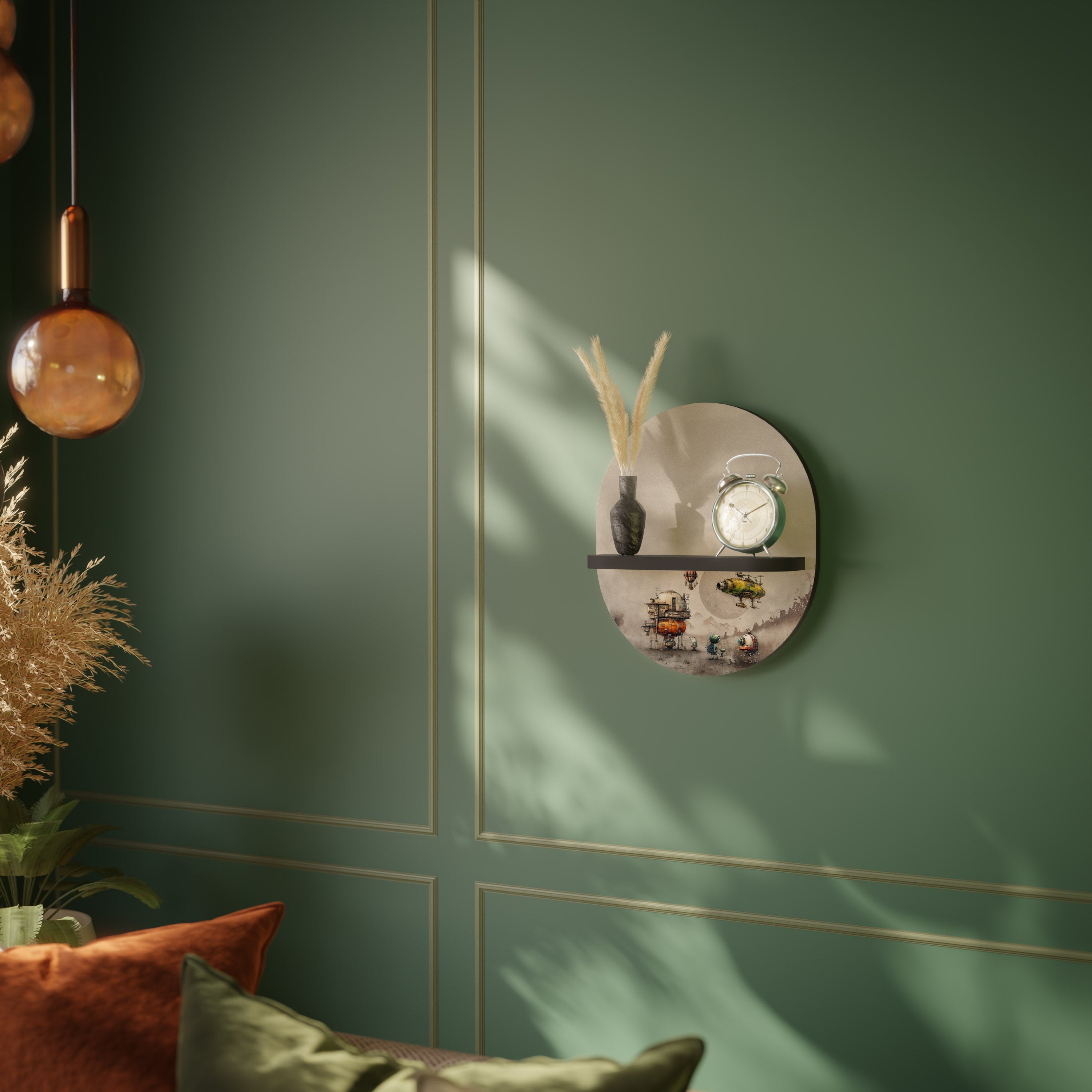 ΜΗΧΑΝΕΣ MACHINARIUM Οβάλ Ράφι Τέχνης σε Μαύρο Φινίρισμα
