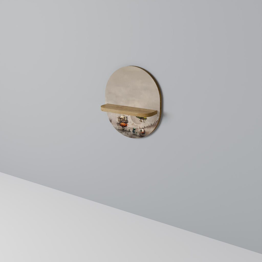 MACHINARIUM MACHINES Oval Art Shelf In Oak Effect