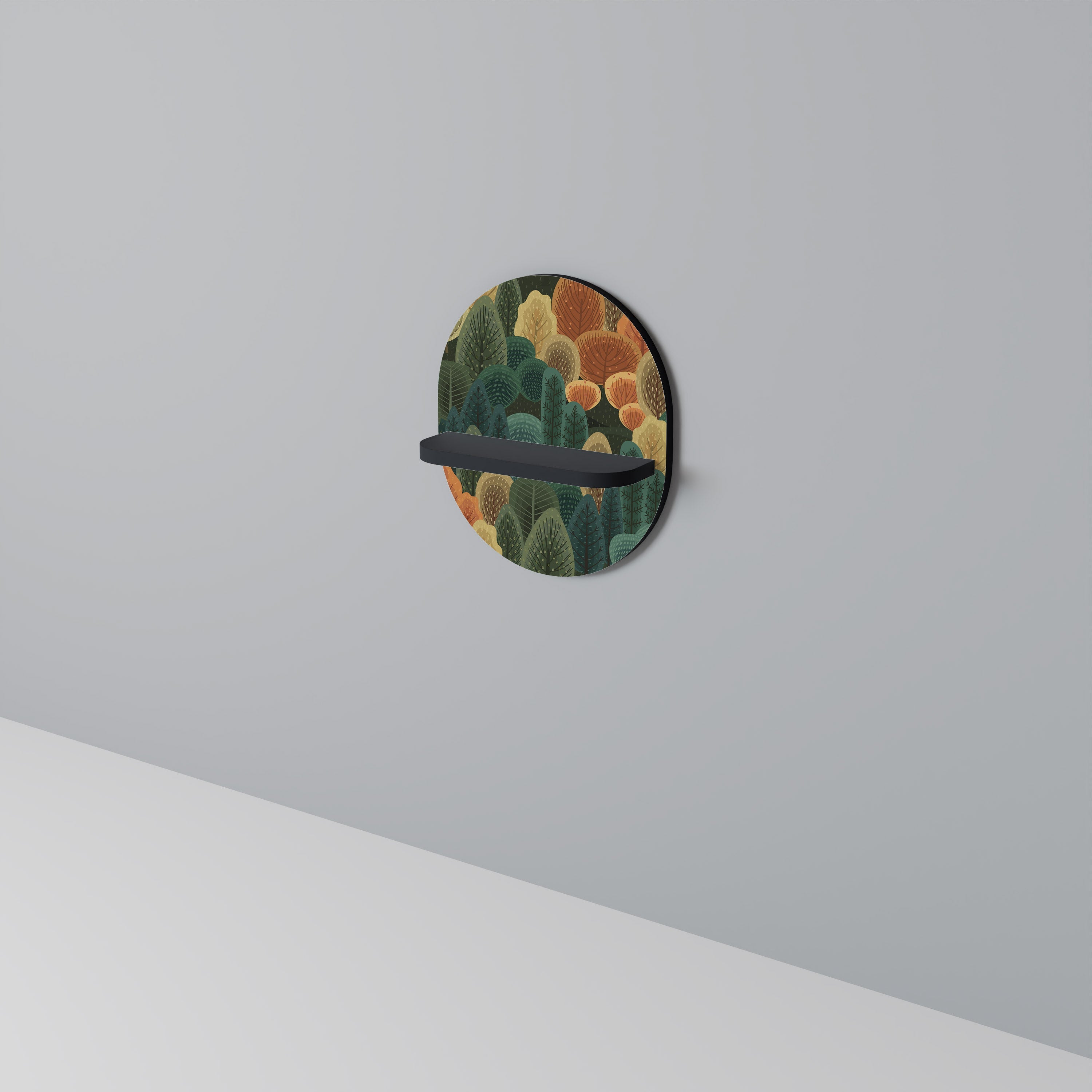 Οβάλ Ράφι Τέχνης AUTUMN KALEIDOSCOPE σε Μαύρο Φινίρισμα