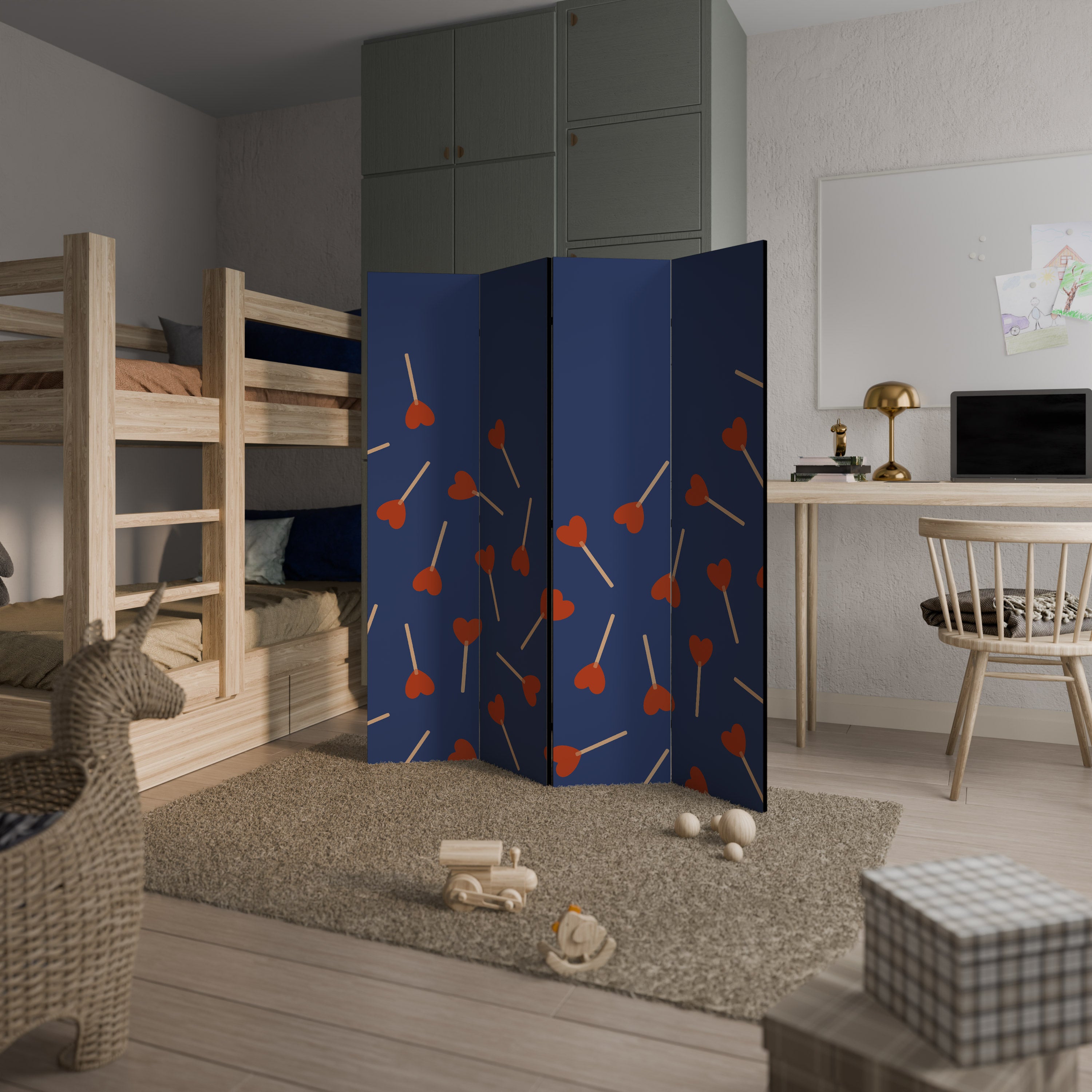 SWEET LOVE 4-Panel Room Divider
