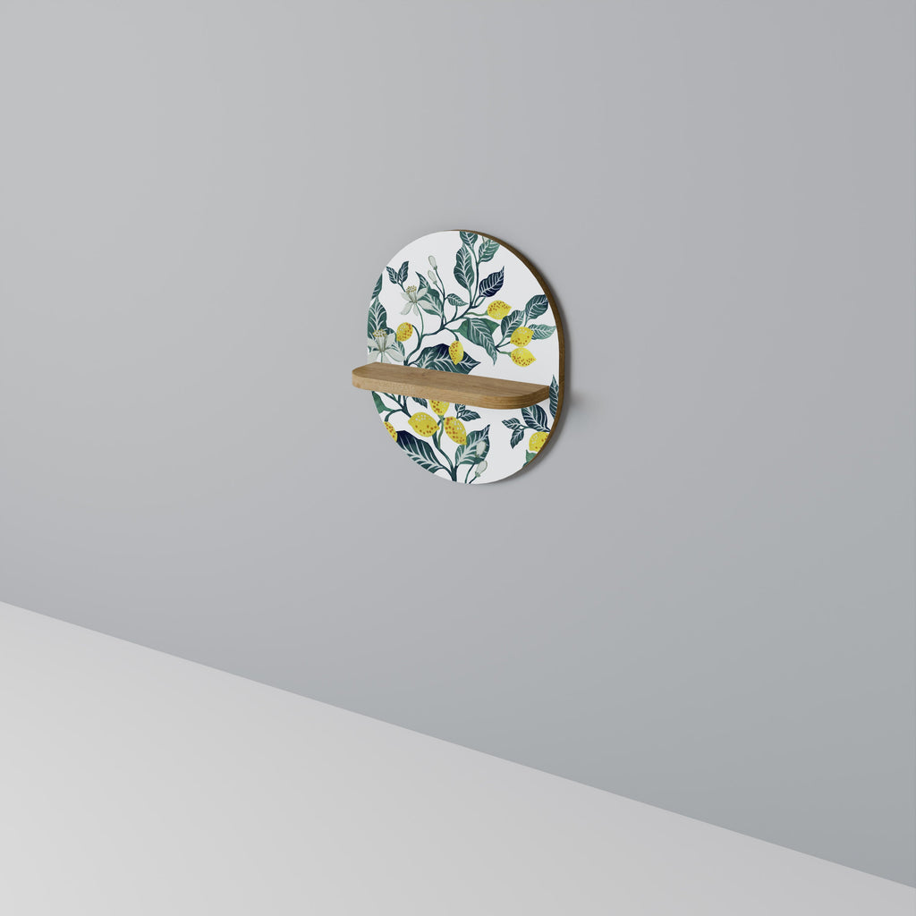 LEMON TREE Oval Art Shelf In Oak Effect