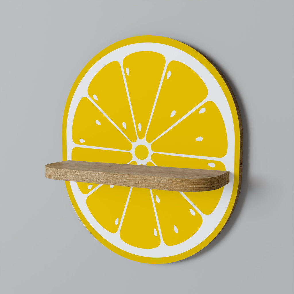 STRENGTHENING LEMON Oval Art Shelf In Oak Effect
