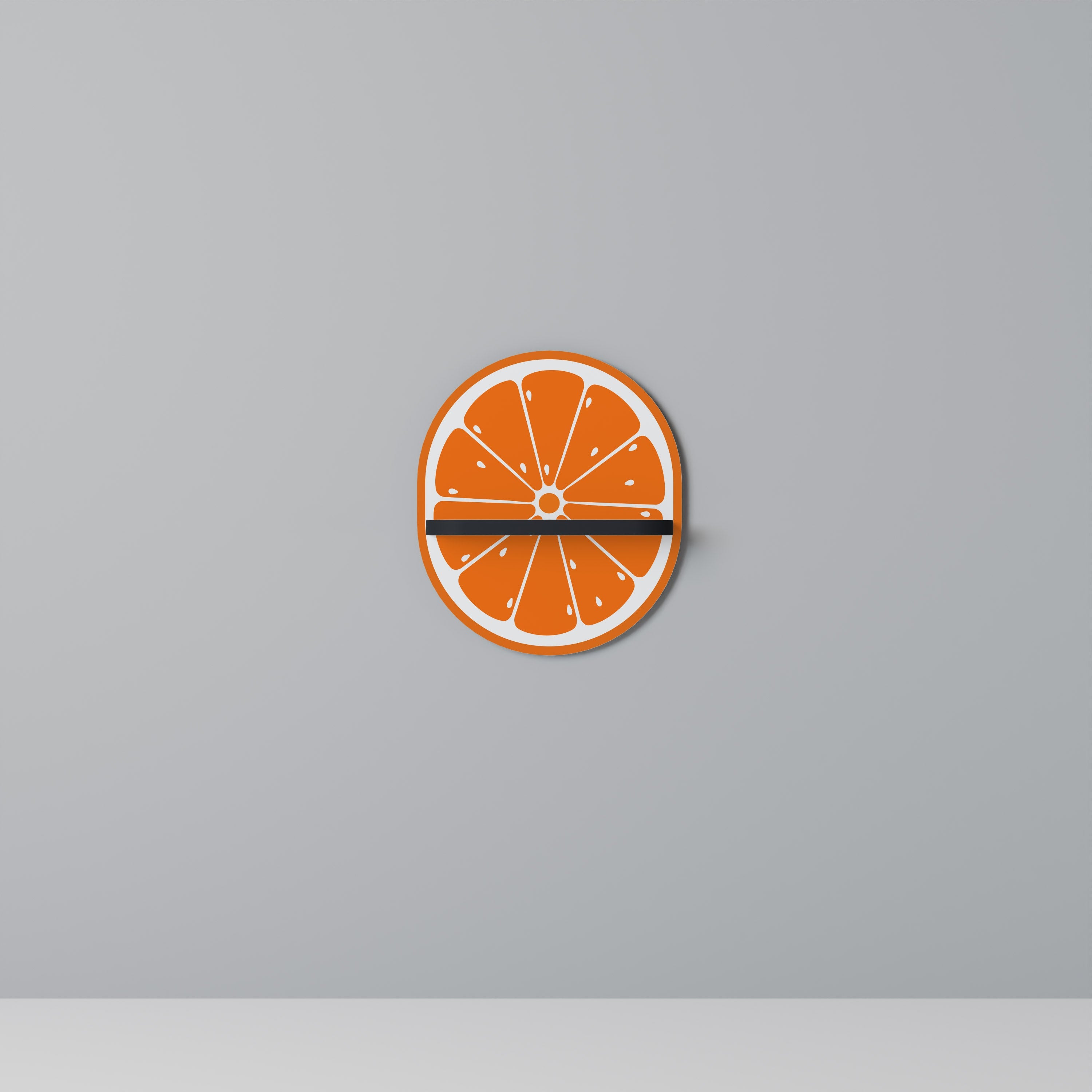 Οβάλ Ράφι Τέχνης σε Χρώμα JUICY PORTOKALL σε Μαύρο Φινίρισμα