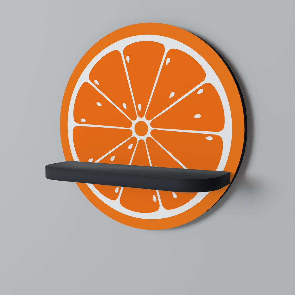 Στρογγυλό ράφι τέχνης JUICY ORANGE σε μαύρο φινίρισμα
