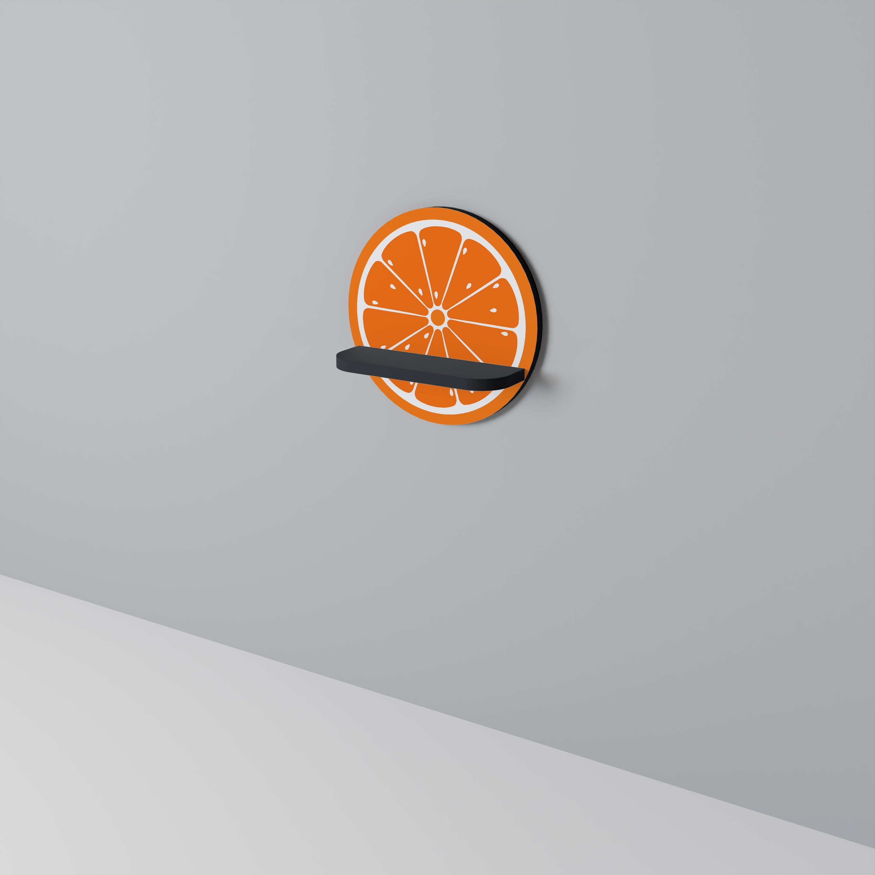 Στρογγυλό ράφι τέχνης JUICY ORANGE σε μαύρο φινίρισμα