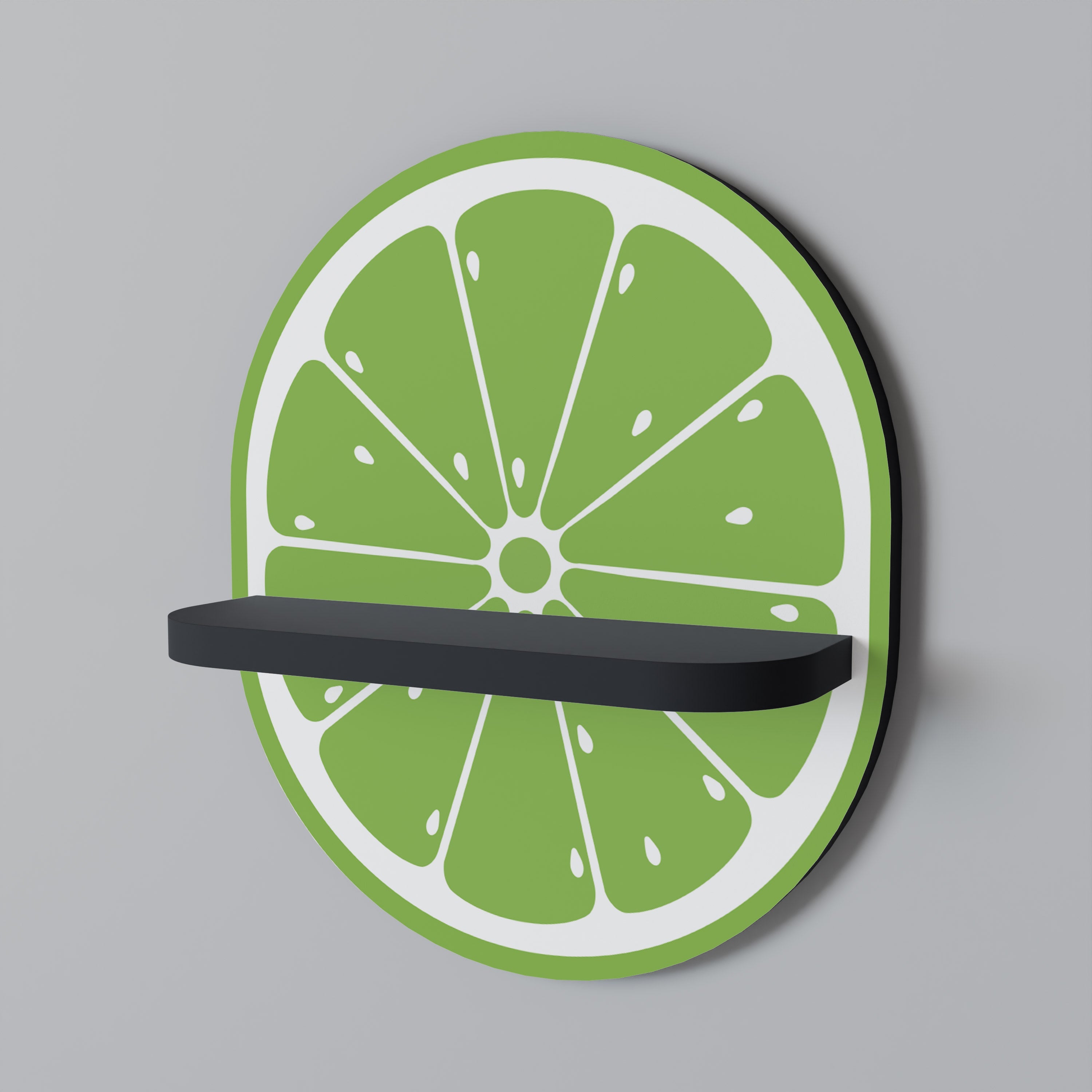 Οβάλ Ράφι Τέχνης REFERESHING LIME σε Μαύρο Φινίρισμα