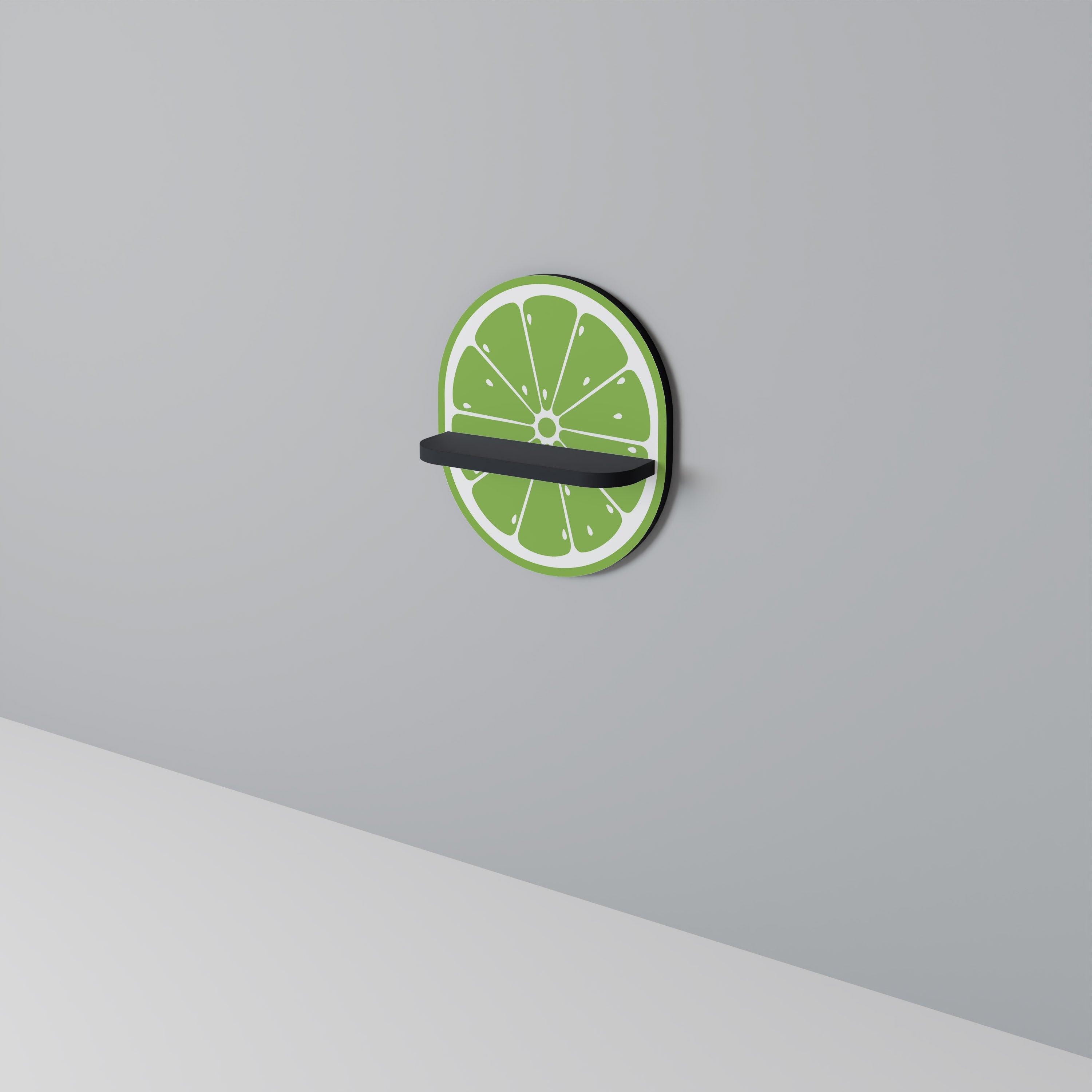Οβάλ Ράφι Τέχνης REFERESHING LIME σε Μαύρο Φινίρισμα