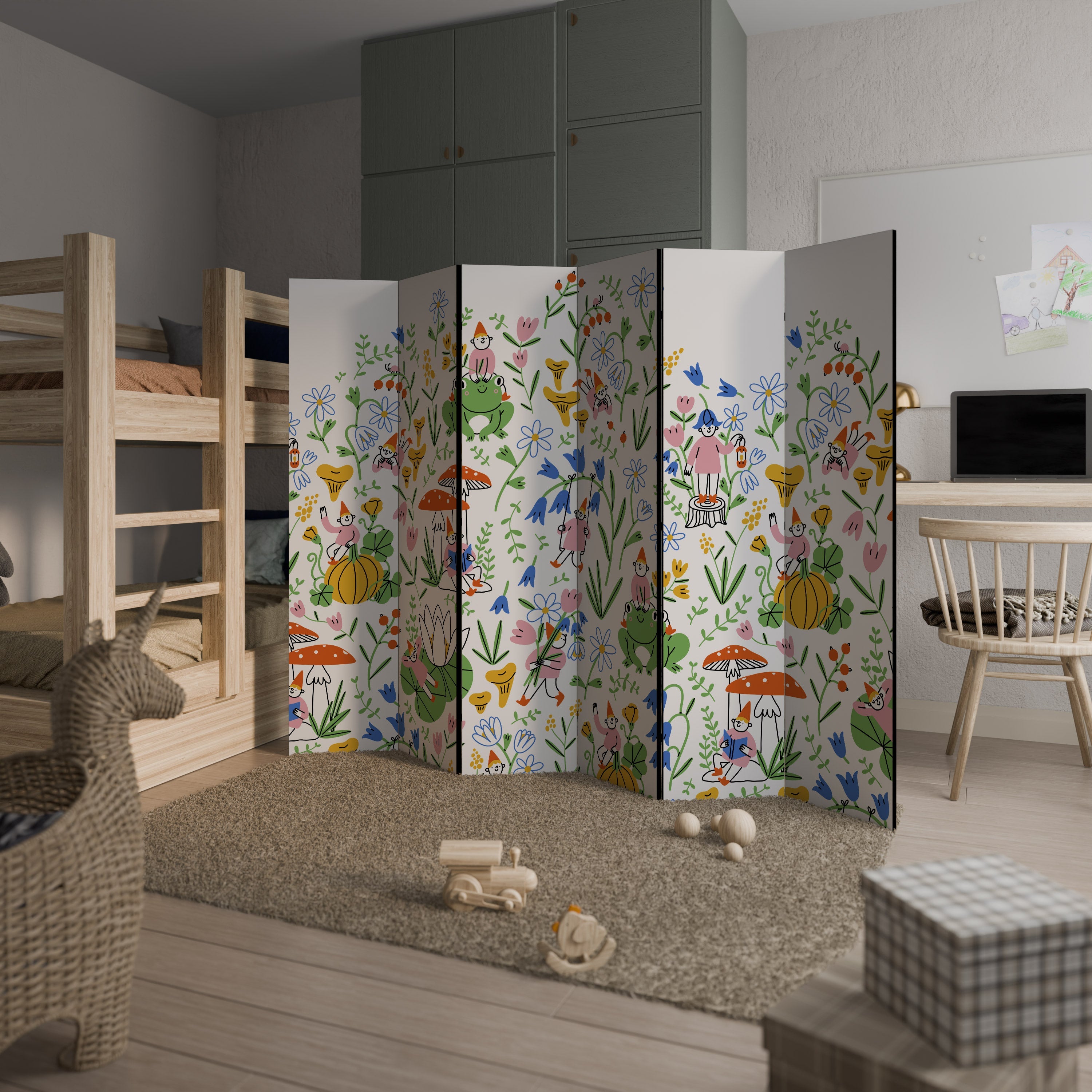 Διακοσμητικό διαχωριστικό δωματίου GARDEN GNOMES 6 πάνελ