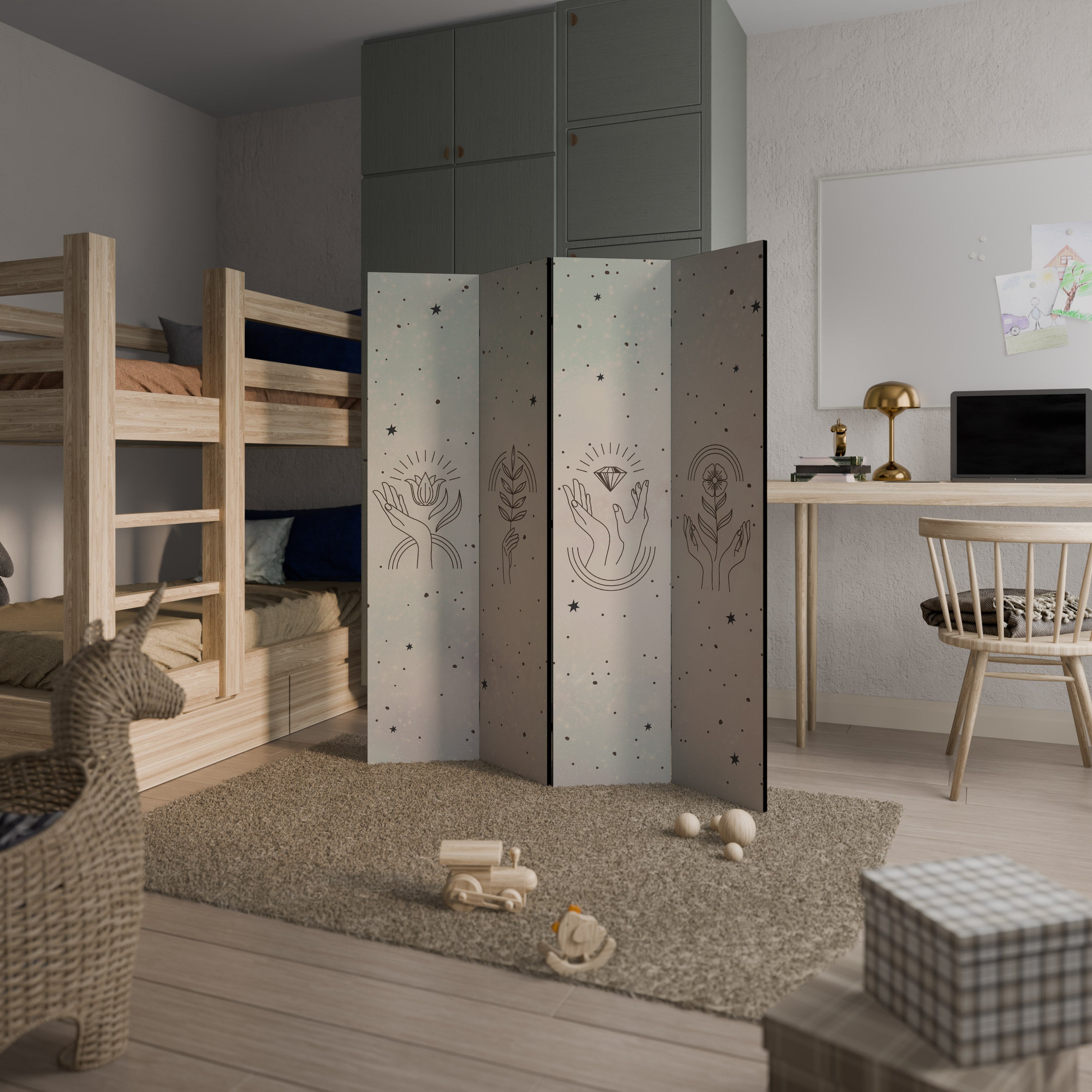 DELICATE BEAUTY 4-Panel Room Divider