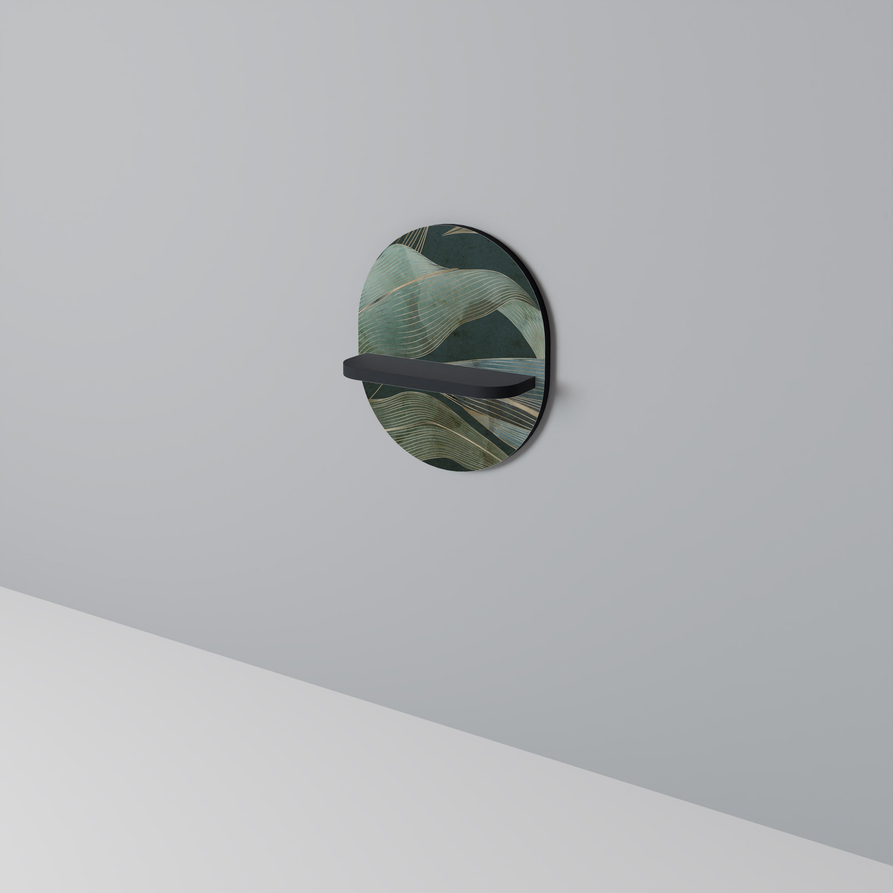 Ράφι τέχνης ROYAL GREEN οβάλ σε μαύρο φινίρισμα