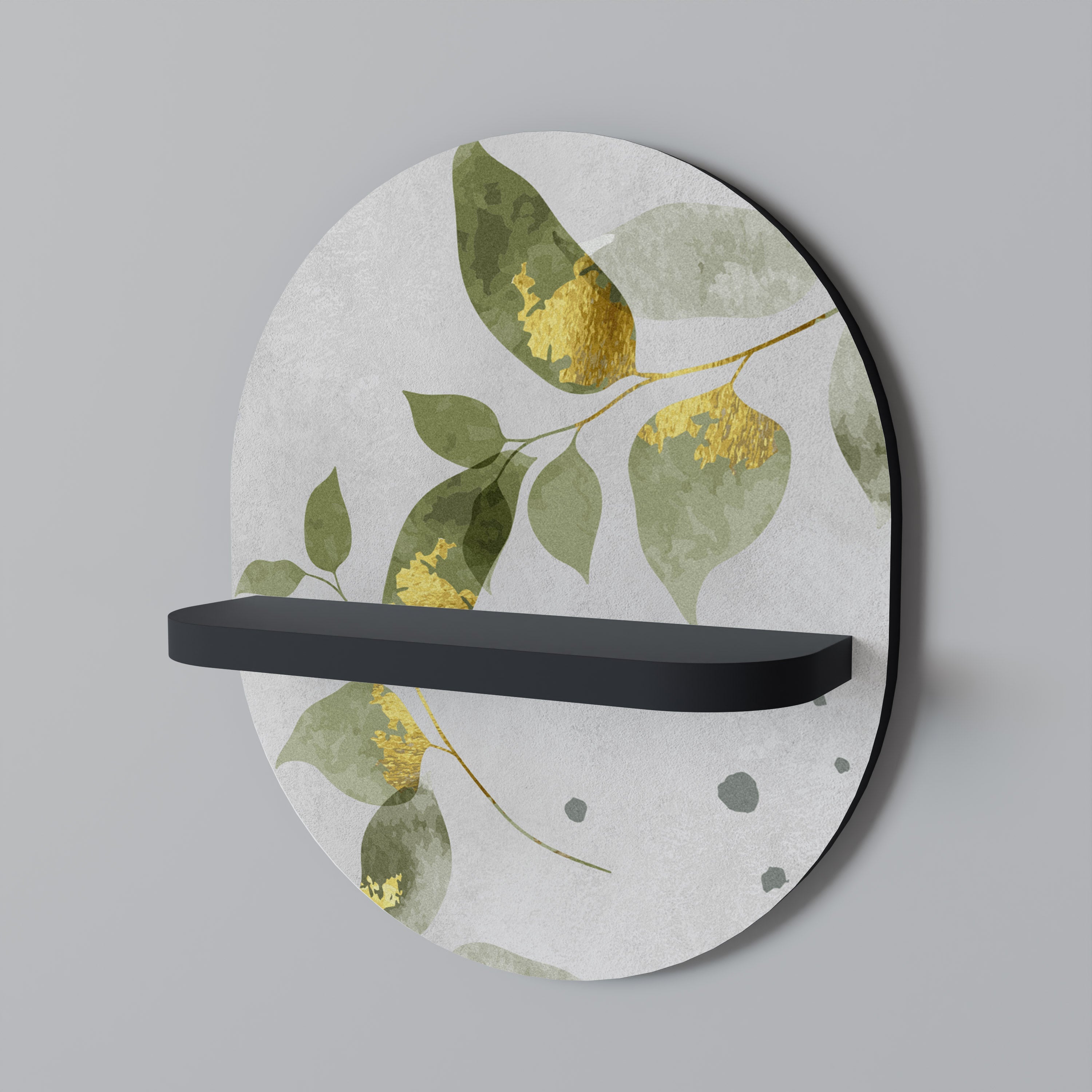 ELEGANT BOTANICS Οβάλ Ράφι Τέχνης σε Μαύρο Φινίρισμα