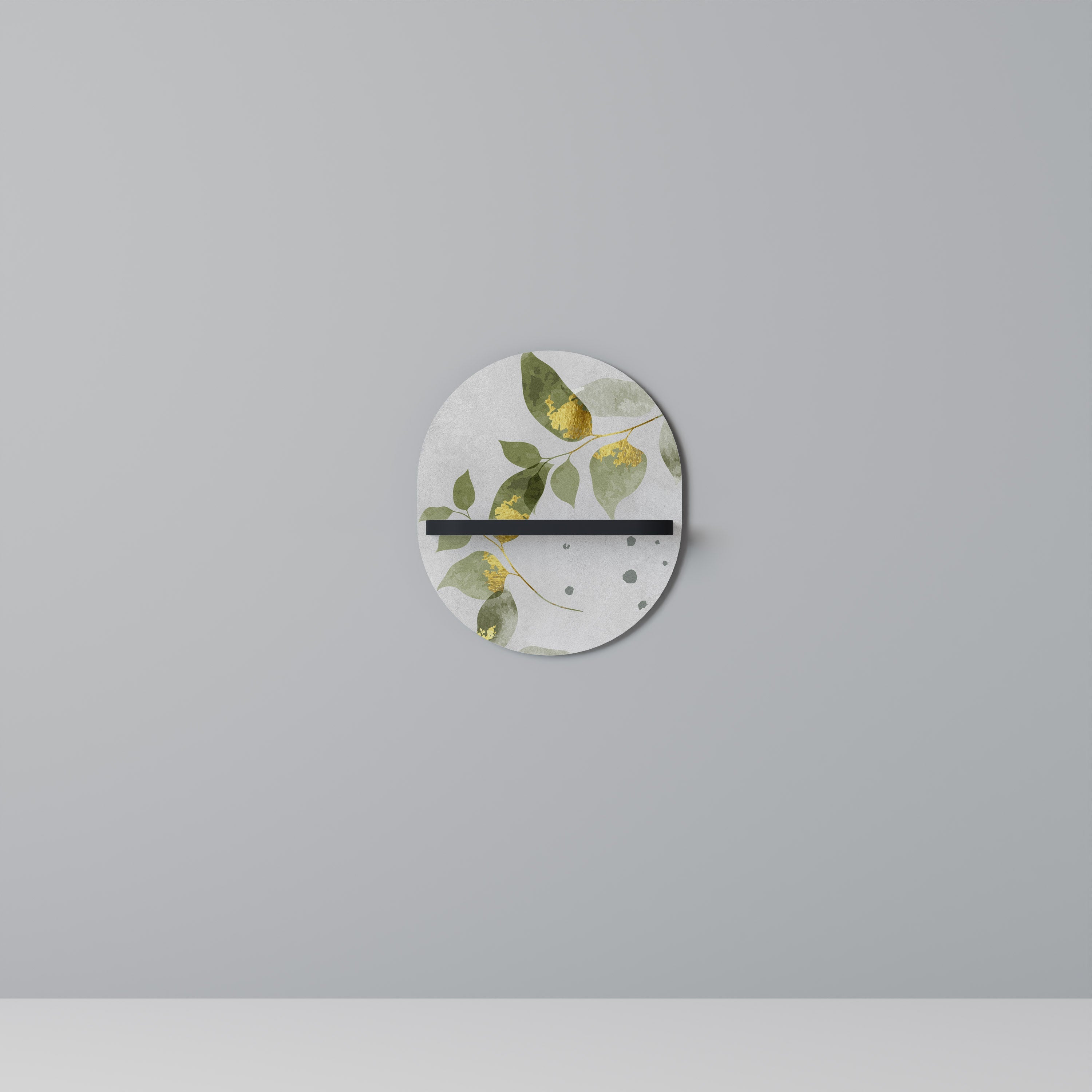 ELEGANT BOTANICS Οβάλ Ράφι Τέχνης σε Μαύρο Φινίρισμα