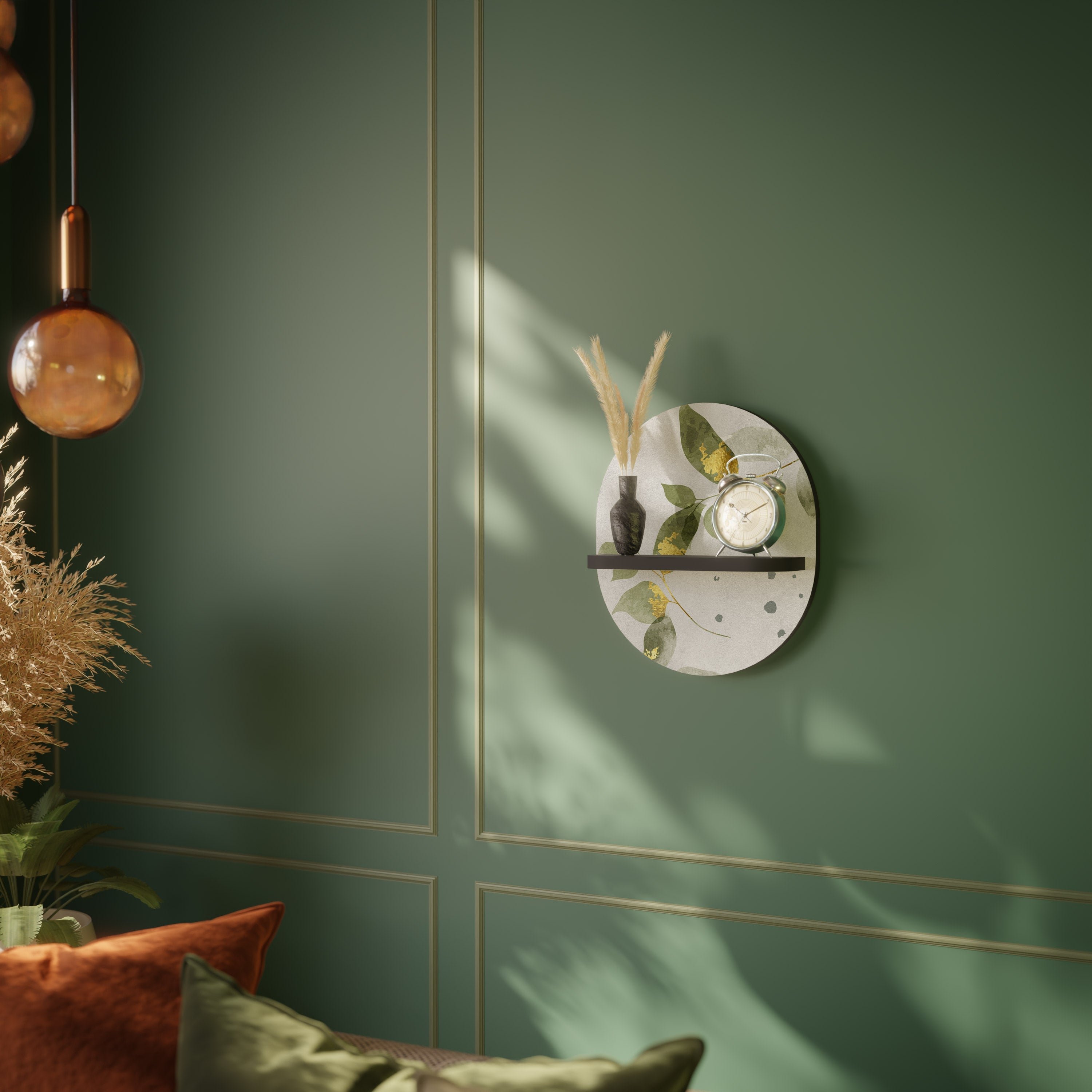 ELEGANT BOTANICS Οβάλ Ράφι Τέχνης σε Μαύρο Φινίρισμα