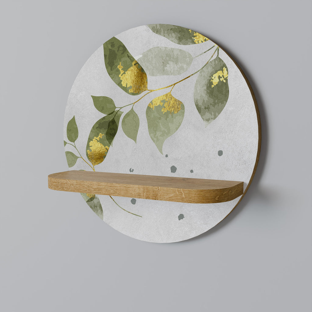 ELEGANT BOTANICS Στρογγυλό Ράφι Τέχνης σε Στυλ Δρυός